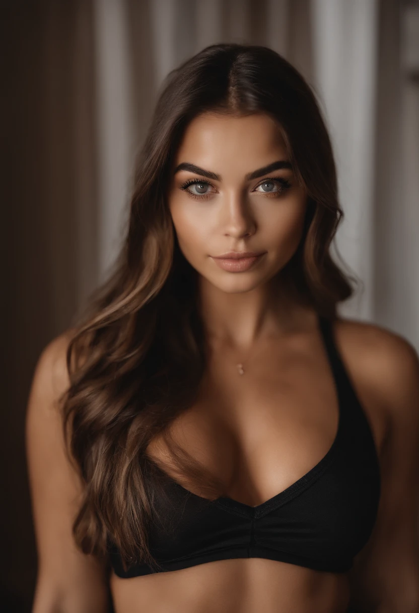 Arafed Mujer con camiseta sin mangas y bragas a juego, Chica sexy con ojos marrones, Retrato Sophie Mudd, cabello rubio y ojos grandes, en el club, Selfie de una mujer joven, Ojos en el dormitorio, Violeta Myers, ohne Maquillaje, Maquillaje natural, staring directly into camera, Cara con Artgram, dezentes Maquillaje, Impresionante foto de cuerpo completo, en el dormitorio, Fission