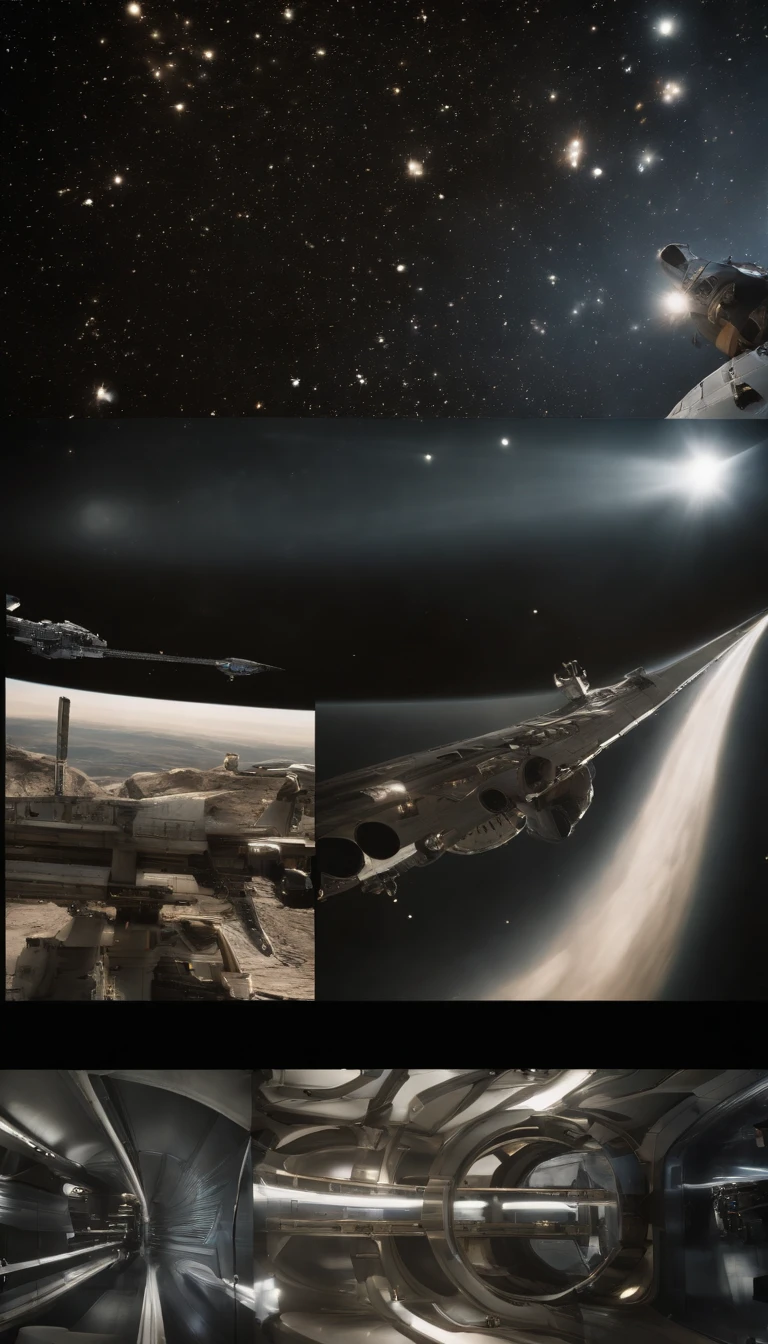 Film stills Christopher Nolan,Desolate and uninhabited,Multi-view demonstration of anatomical diagram stellar thrusters,space opera,space elevator,Fission experiments,Titanium ferrous metal,Epic split-screen masterpiece images from space travel,Intricate details,intense shading,strong rimlight,Strong contrast,Wide field of view,Extremely detailed and intricate details,gorgeous lifelike,Shallow depth of field, Vignette, Highly detailed, High budget Hollywood movies, Bokeh, cinémascope, Moody, Epic, Gorgeous, filmgrain, Grainy ,Cinema lighting,Amazing, finedetail,Extremely detailed,Golden ratio composition,professional,Sharp focus,(filmgrain),hyper HD,64k,(((70mm IMAX film))),Intricate details,Masterpiece,RAW photo,Extremely detailed,A high resolution,incredible high details