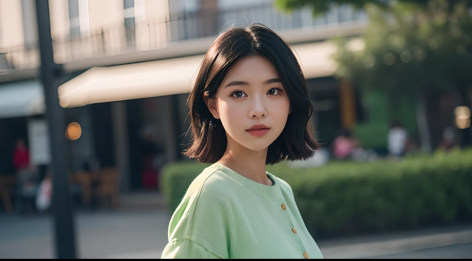 there is a woman that is standing in a green object, shot on canon eos r5, shot on canon eos r 5, taken with canon eos 5 d mark iv, photo taken with canon 5d, portrait soft low light, taken with canon eos 5 d, portrait shot, casual photography, taken with canon 5d mk4, low iso
