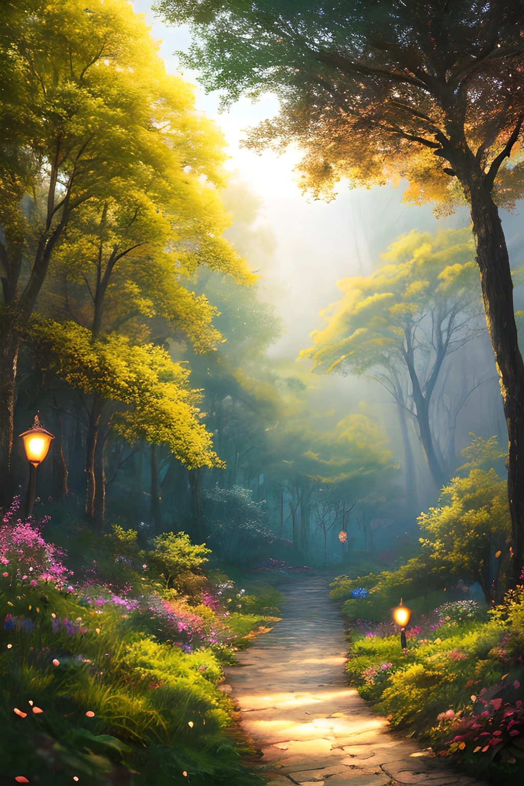 masterpiece, best quality, high quality,extremely detailed CG unity 8k wallpaper, An enchanting and dreamy scene of a fantasy forest, with towering trees, glowing mushrooms, and hidden fairy glens, creating a sense of mystique and enchantment, artstation, digital illustration, intricate, trending, pastel colors, oil paiting, award winning photography, Bokeh, Depth of Field, HDR, bloom, Chromatic Aberration ,Photorealistic,extremely detailed, trending on artstation, trending on CGsociety, Intricate, High Detail, dramatic, art by midjourney