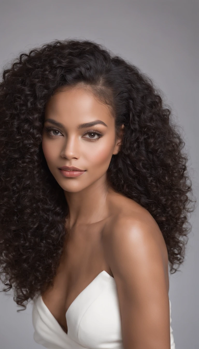A beautiful and incredible black Brazilian woman, corpo inteiro，Free curls, cabelo encaracolado preto, (cabelos cacheados escuros e curtos), Cabelo encaracolado longo preto selvagem, cabelo multiversal, brasileiro, cabelo curto preto encaracolado, cabelos negros cacheados, Cachos, cabelos ondulados espalhados, Cachos barrocos, Cacheados, encaracolado, cabelos cacheados claros, textura do cabelo, franja encaracolado, sexy, Skirt up to the knee, olhando pro observador, busto grande, pernas a mostrar, decote, damp clothing, barriga a mostra, calcinha, saia levantada