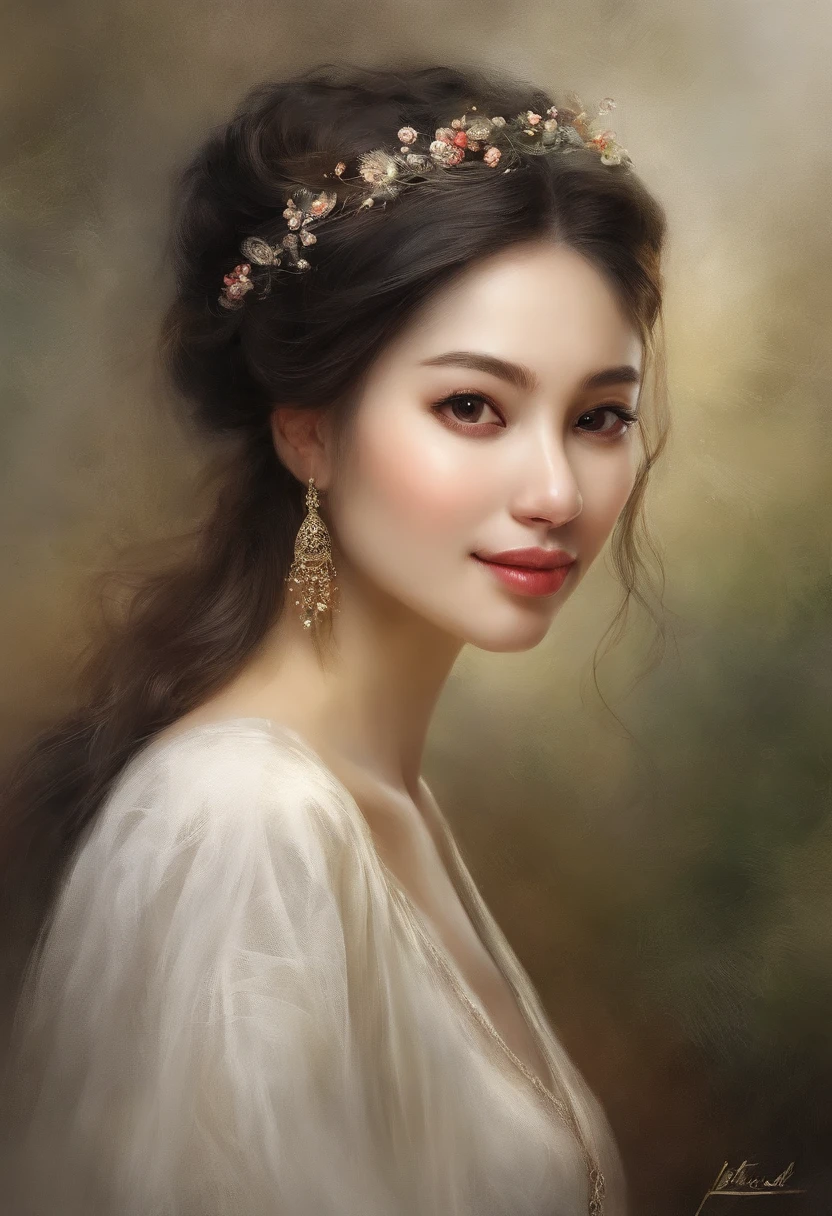 （8K，photo RAW，best qualityer，tmasterpiece：1.2），（realisticlying，Realistic photography：1.37），Hippel de Tal Hamento，超高分辨率，1girll，looking at viewert，beautiful  detailed face，ssmile，smal，（Small chest，Thin waist：1.3），The shirt，Beautiful skin details，skin textures，floated hair，profesional lighting