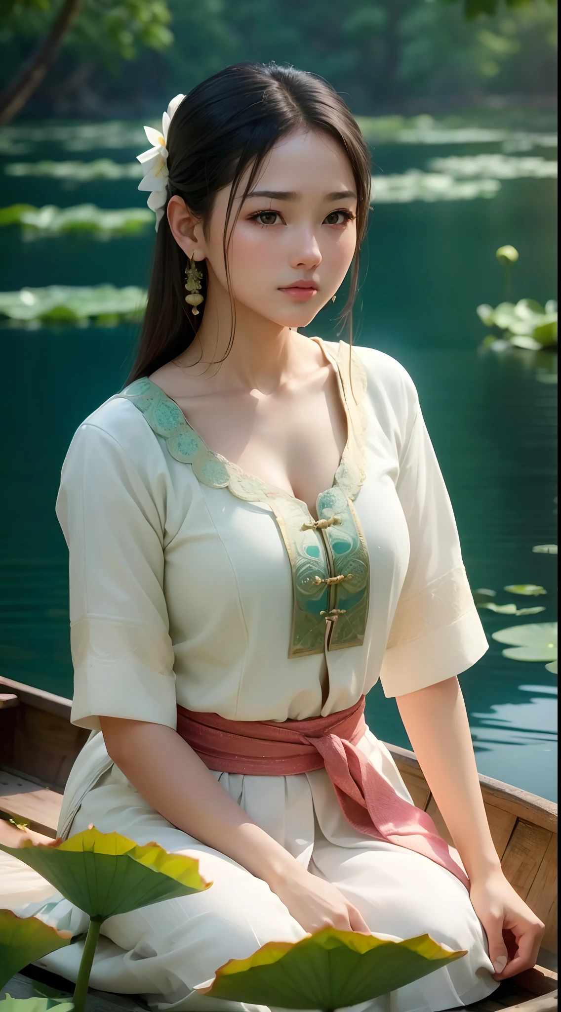 ((of the highest quality, 8K,RAW photo)), (Realistic, Photorealistic: 1.37), (Face focus: 1.1), Small breasts, Flat chest, Short hair, A Japanese lady、20yr old、Japanese idol system、(White sweatshirt: 1.1)、Skirt, Sitting, Arms up, From below, Sunlight, Movie lighting,