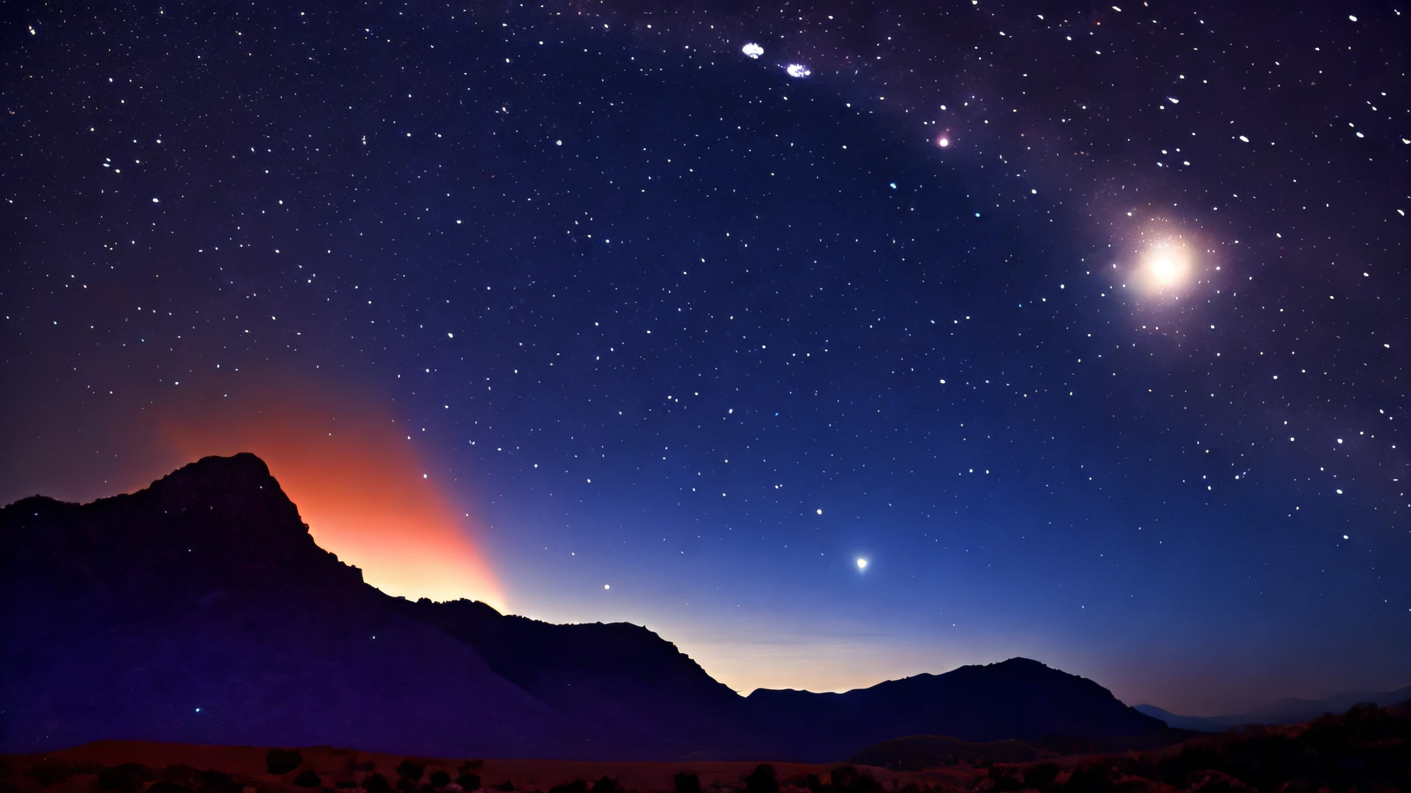 Celestial Phenomenon: Describe a meteor shower or a lunar eclipse, with stars streaking across the night sky or the moon cloaked in shadow.