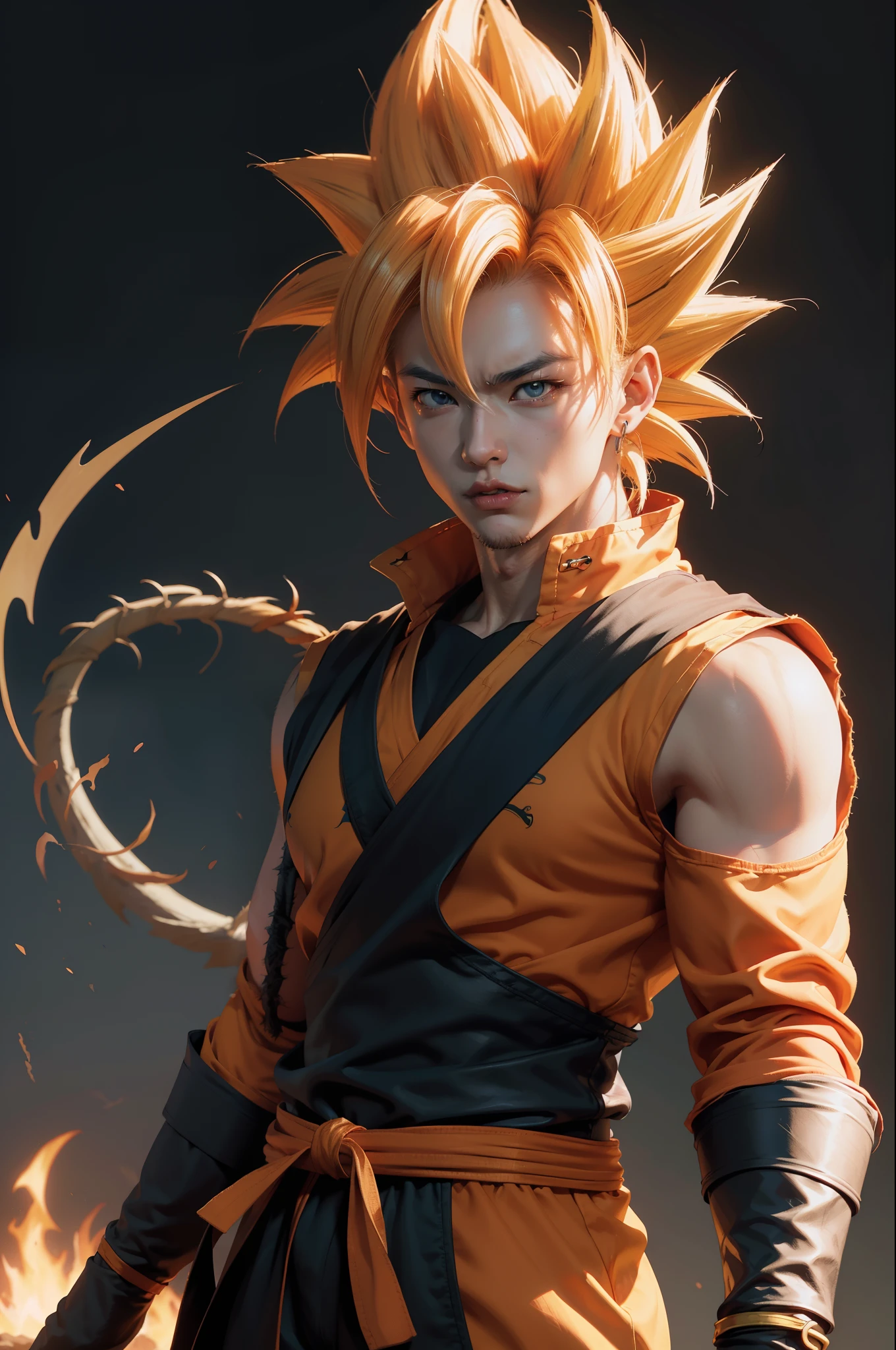 dragon ball goku by chiy yang, son goku, anime style 4 k, anime epic artwork, dragon ball concept art, dragon ball artstyle, human goku, portrait of goku, anime wallpaper 4k, anime wallpaper 4 k, badass anime 8 k, highly detailed portrait of goku, hd artwork, 4k anime wallpaper, high quality fanart, epic anime style