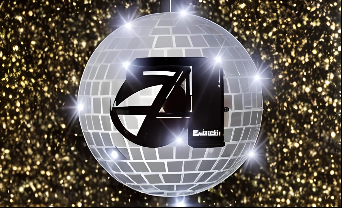 Un primer plano de una bola de discoteca con un logotipo de discoteca en ella, Estudio 54, Estudio 54, Bola de discoteca, Estudio 4 K, Bola de discoteca de fondo, bolas de discoteca, Estudio, Arte de estudio, Estudio Mir, Elstree, Calidad de estudio, Estudio Gibli, por Eugeniusz Zak, by Francisco Zúñiga, Calidad de estudio