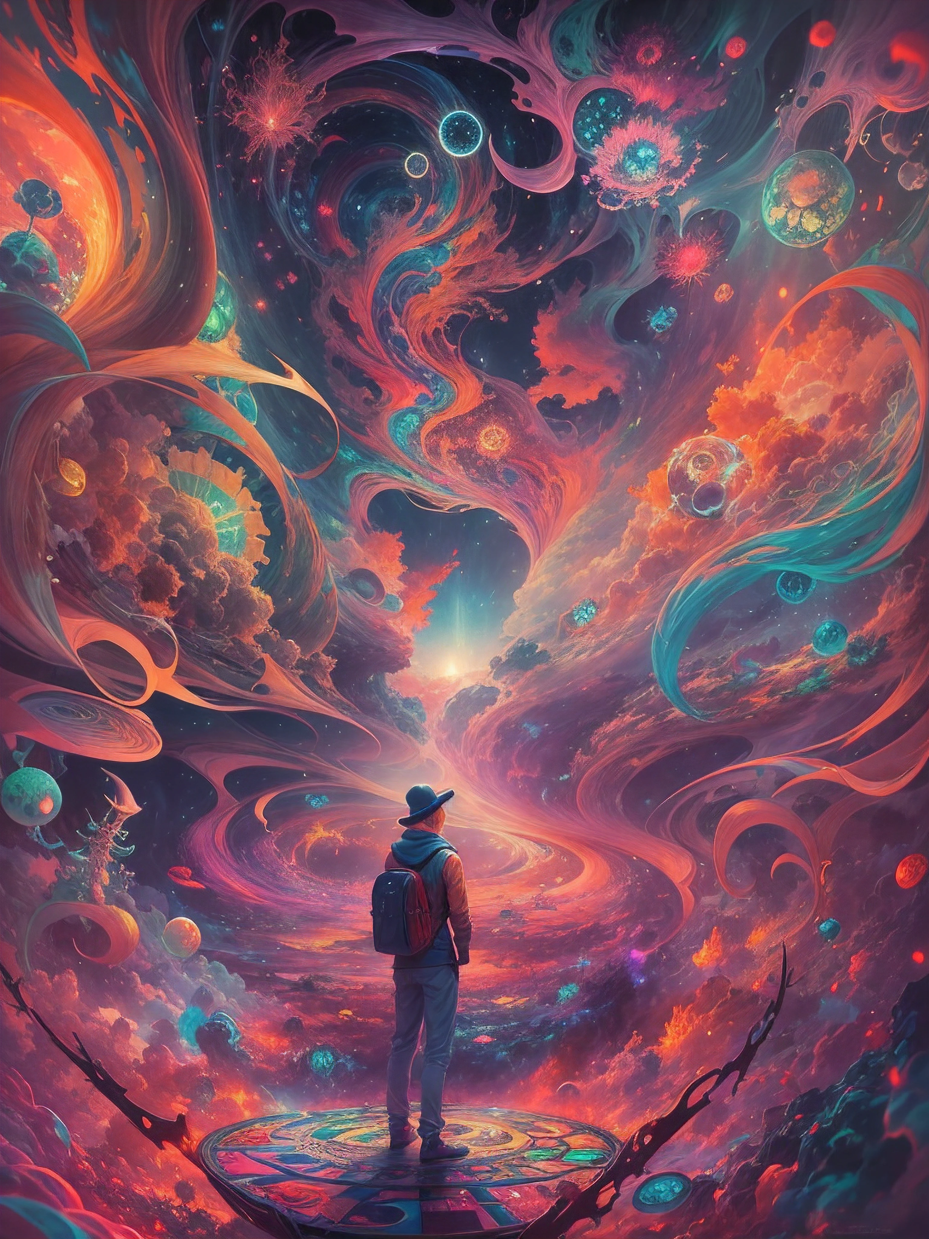 Embark on a mind-bending journey through a hyper-hallucinatory phantasy realm in digital art. Let your creativity run wild as you conjure a fantastical world where the boundaries of imagination are shattered. Use a kaleidoscope of colors, intricate details, and surreal elements to craft an immersive visual experience that defies logic and reason. This artwork should transport viewers to a place where phantasy reigns supreme, inviting them to explore the depths of hyper-hallucinatory wonder.