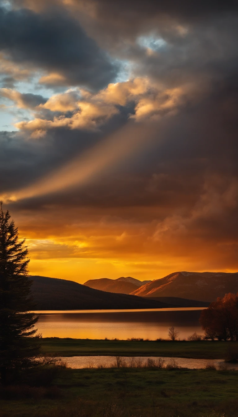 Good-looking clouds,Tyndall rays,mont,Eau,tmasterpiece