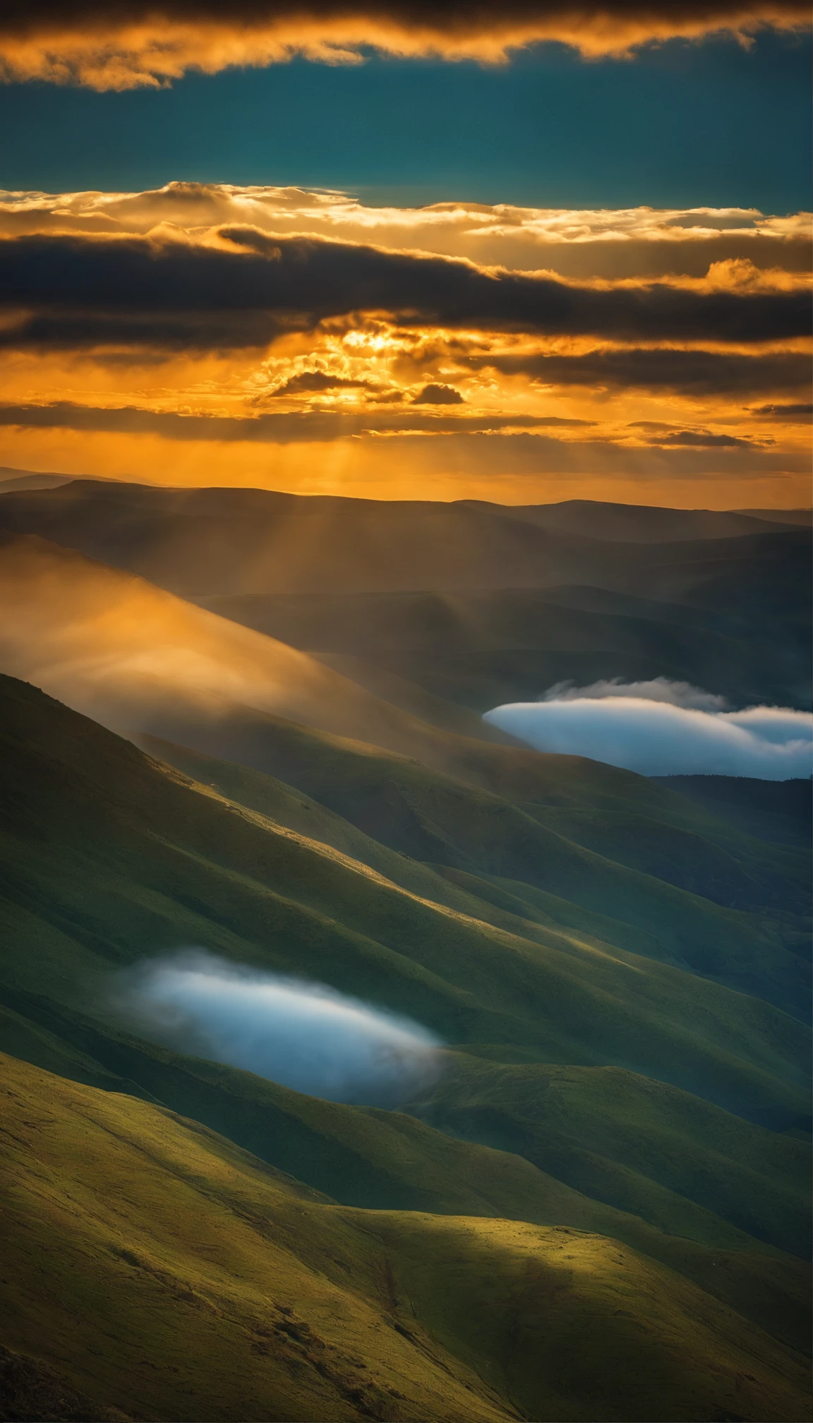 Good-looking clouds,Tyndall rays,mont,Eau,tmasterpiece