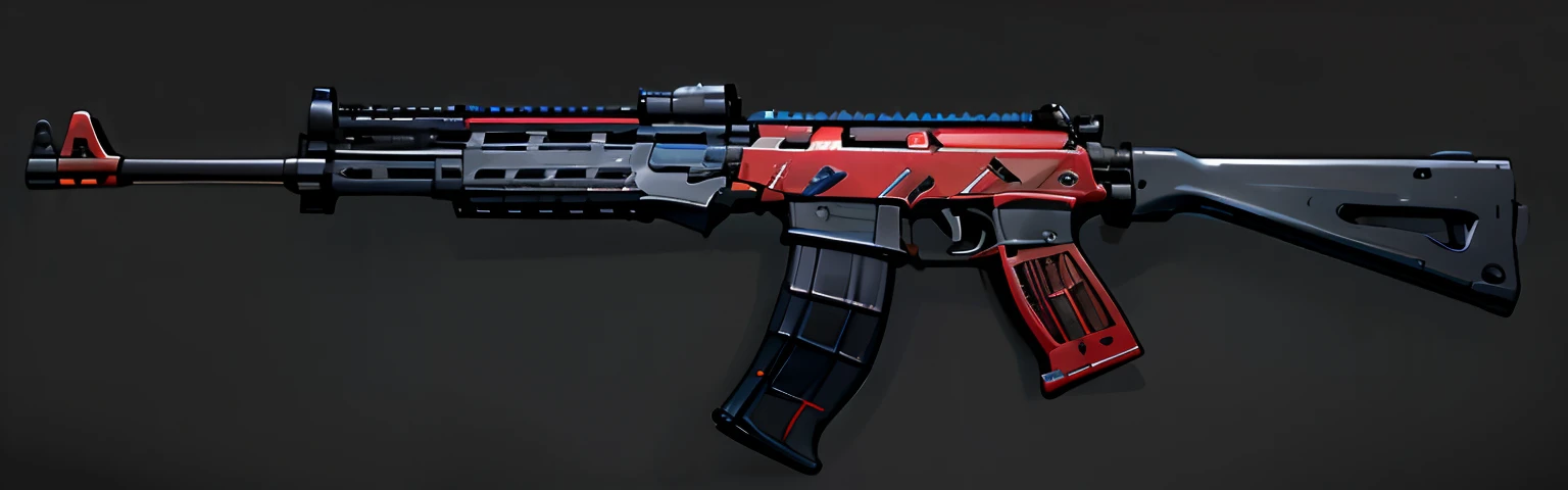Close-up of guns with bands, realistic paint job, corner assault rifle, assault rifle, realistic weapons, AK 4 7, AK47, realistic gun design, it has a red and black paint, AK45, AK - 4 7, ak 1 2, realistic gun, lux 3 5 fle, Gun, realistic weapons