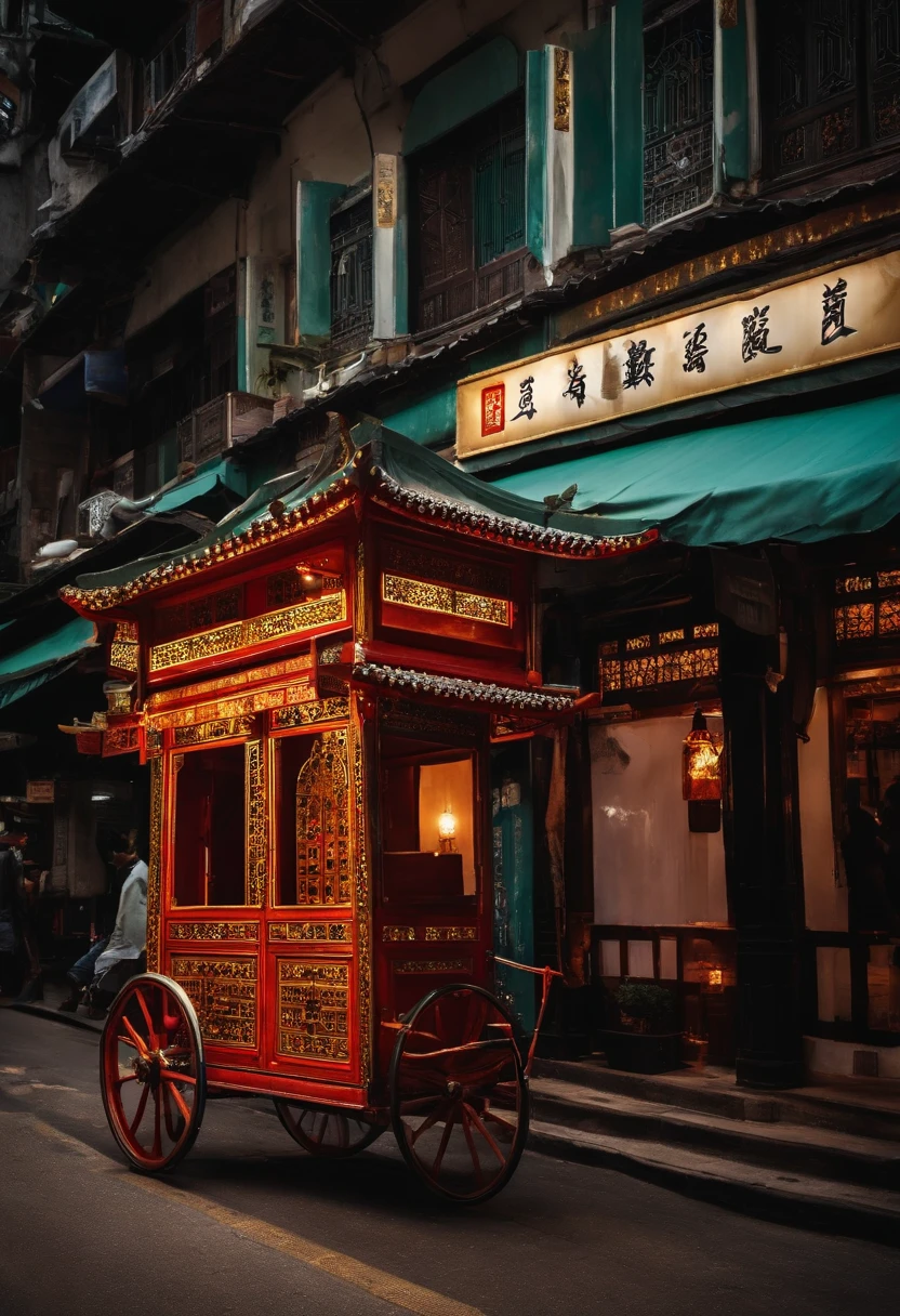 republic,hong kong,Cantonese restaurant,Tangxi,Brothel,on cheongsam,Regal,Wind and moon industry,Streets at night,pedestrians,stores,Small vendors,rickshaw,sedan chair