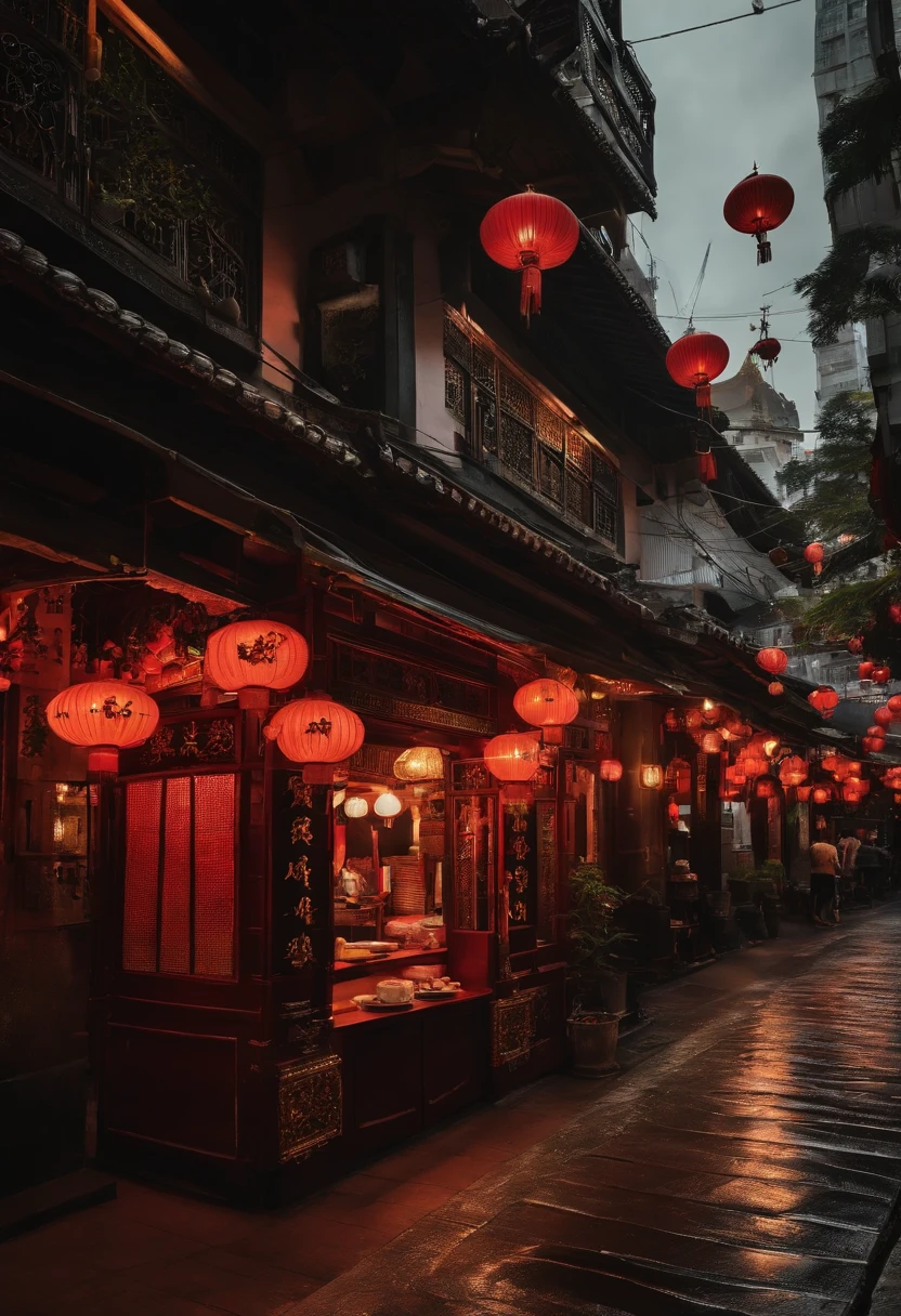 republic,hong kong,Cantonese restaurant,Tangxi,Brothel,on cheongsam,Regal,Wind and moon industry,Streets at night,pedestrians,stores,Small vendors,rickshaw,sedan chair