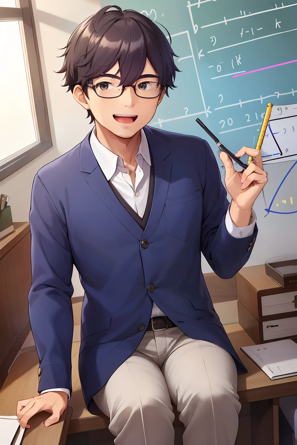 Mr Quijano (the class adviser who is also their math teacher with strict rules and regulations that Alexis finds funny and unnecessary, age 55 years old.