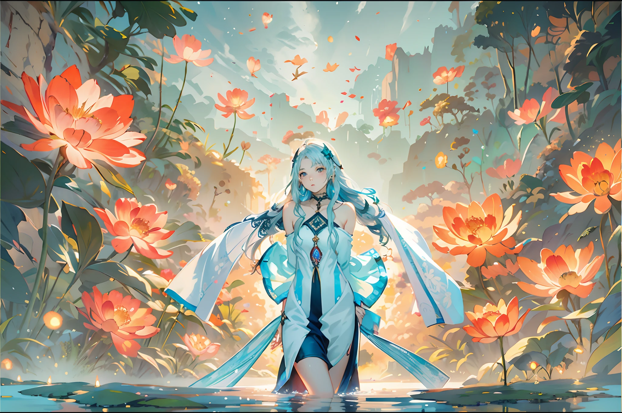 1 girl, serene expression, mesmerizing eyes, straight long hair, flowing dress, poised posture, porcelain skin, subtle blush, crystal pendant
BREAK
golden hour, (rim lighting):1.2, warm tones, sun flare, soft shadows, vibrant colors, painterly effect, dreamy atmosphere
BREAK
scenic lake, distant mountains, willow tree, calm water, reflection, sunlit clouds, peaceful ambiance, idyllic sunset, ultra detailed, official art, unity 8k wallpaper
, zentangle, mandala
