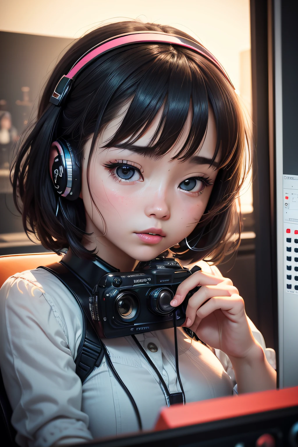 In the world of modern communication, an image that captures the essence of virtual connection is a girl engaging in a video call. This captivating scene should be:
Highly detailed, showcasing the intricate elements of the technology involved
Displaying the girl's expression, capturing her engagement and emotion
Utilizing smooth and realistic rendering, akin to Hasselblad H6D photography
Embracing the cinematic feel with color grading and depth of field
Incorporating elements reminiscent of Takashi Murakami's pop art-inspired style
Featuring vibrant, animated backgrounds and a sense of connection through the screen