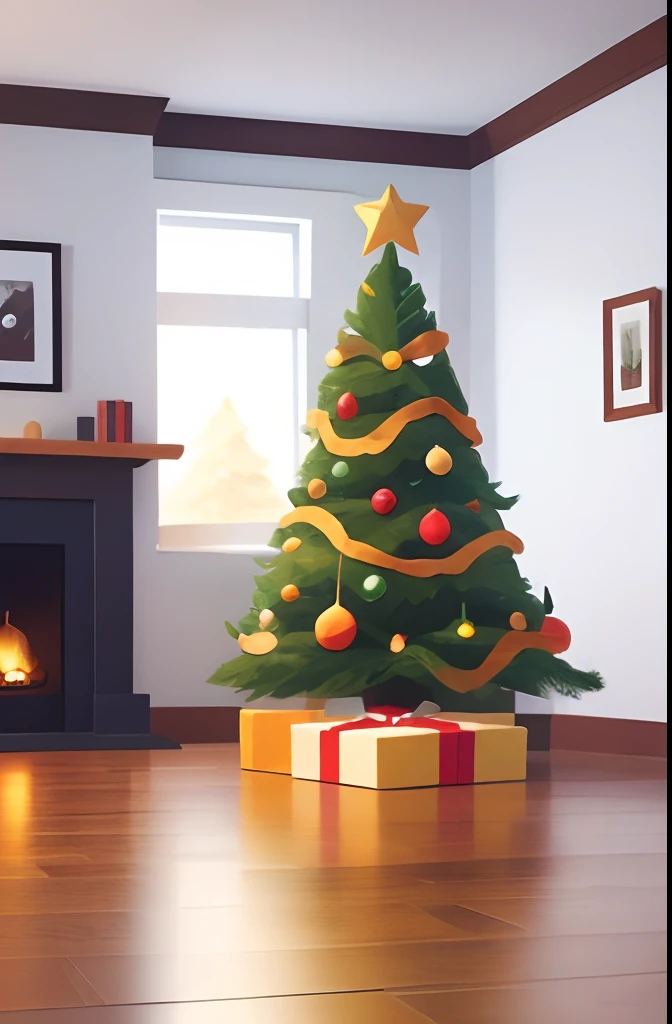 Living room No Christmas tree No presents on the floor No one