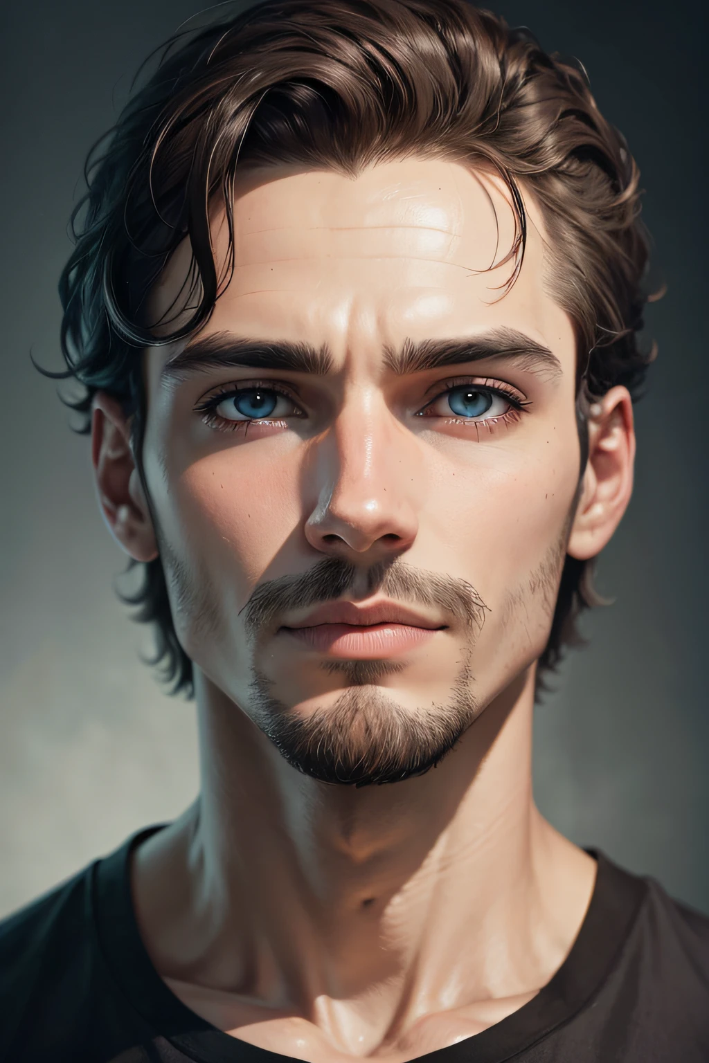 A man reflected,Very deep,orthofacial