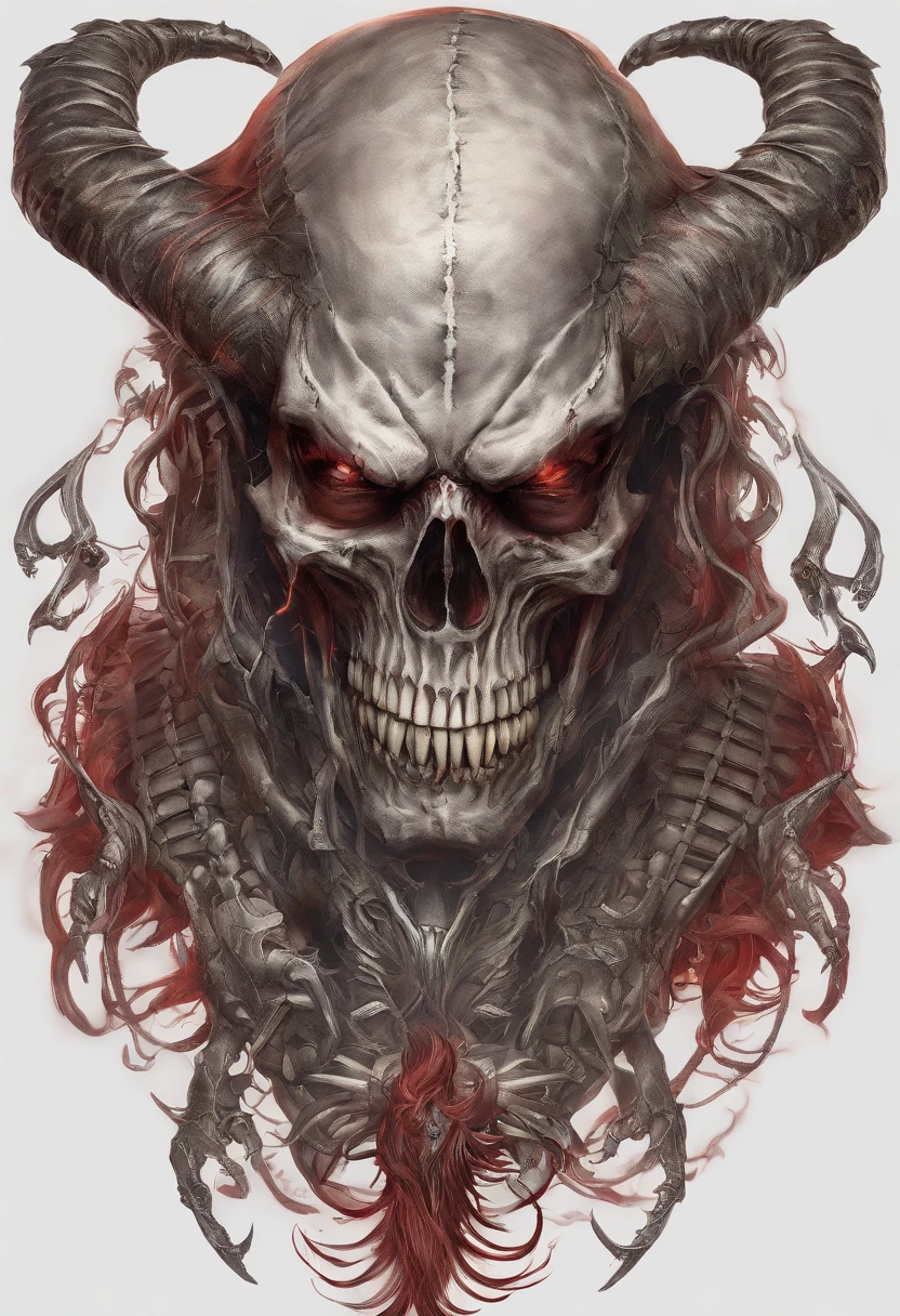devil horns,Claws,battleaxe,Spooky environment,dentes pontiagudos,Berserker,full bodyesbian,Powerful aura,A strong sense of oppression,incredibly detailed,Red-eyed skeleton,The flames of hell are raging,Skeleton Legion,Ultra photo realsisim