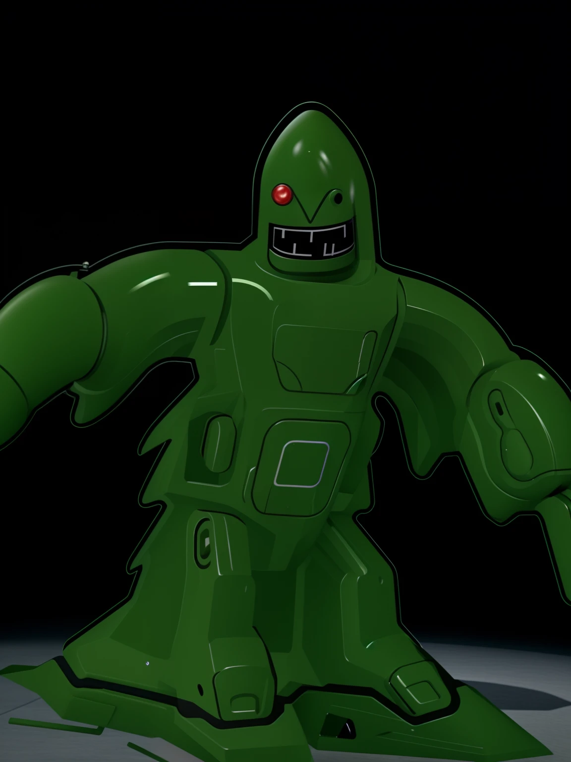 Green robot, Android, human robot, duas pernas, two arms