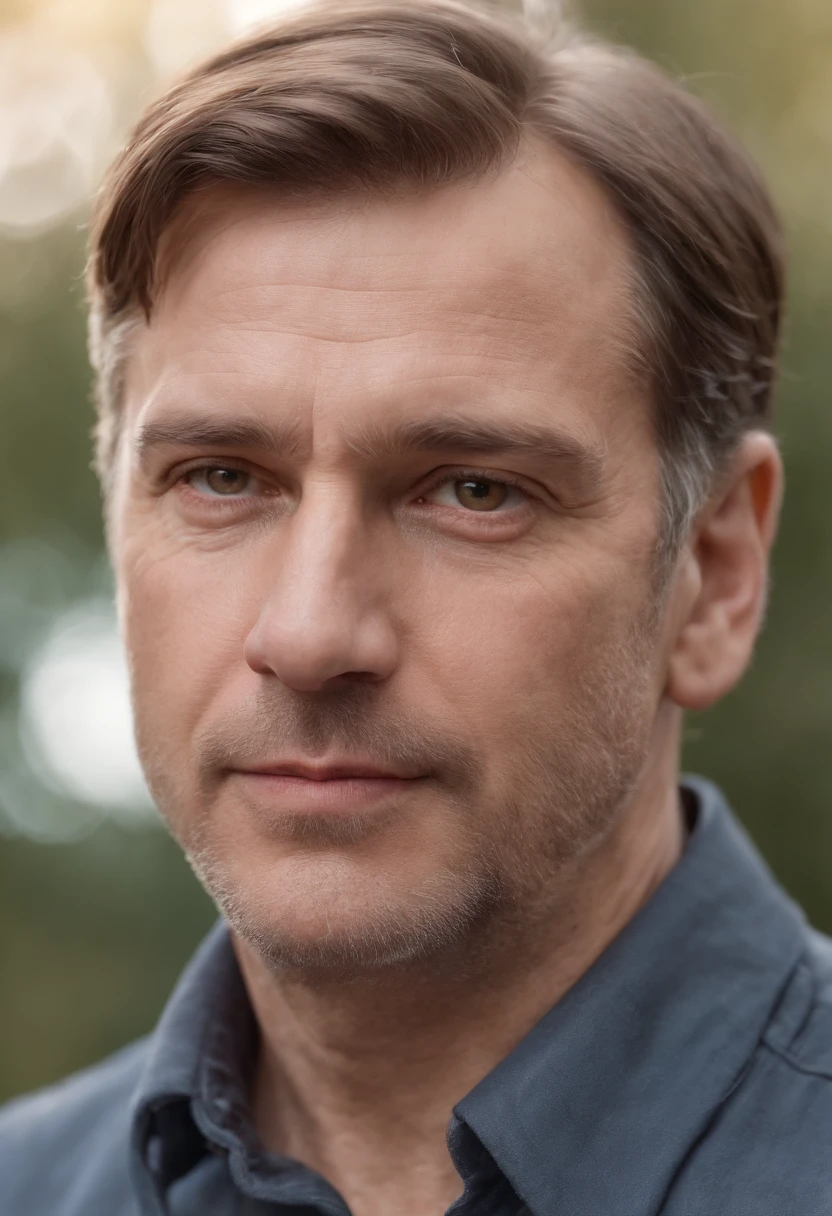 Middle Aged Caucasian Man,With tan eyes ,Completely realistic, , Full high resolution, Well made,detail-rich.