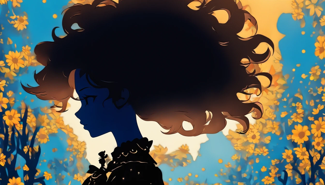 (Silhouette Art,cutouts:1.6) (((Paper cutting art,A world where only white exists:1.3) (Cowboy Shot),1 girl、Solo, (summer dress, profile:1.2),white, Clear and beautiful face,Romper (blue open sky、white clouds、Yellow sunflower) Textured glass background,World of Tarot Cards、summer feel