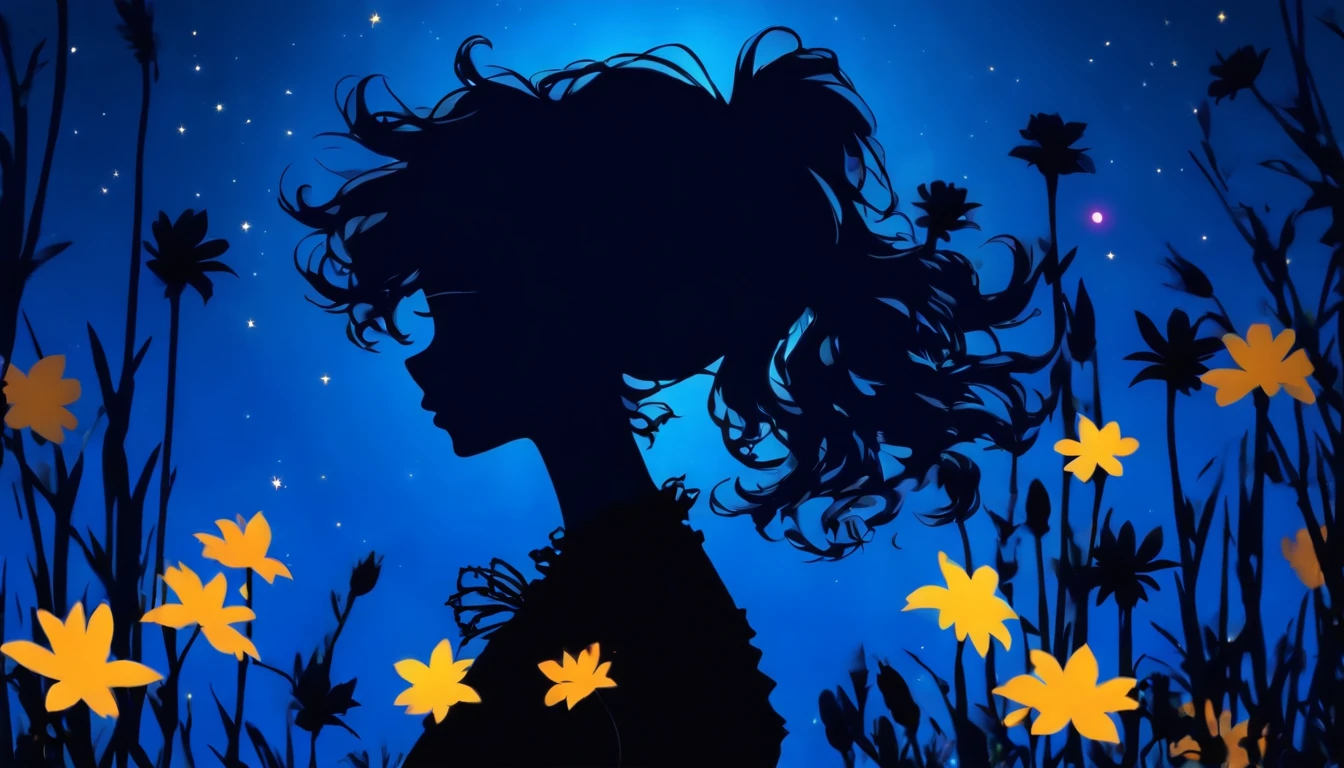 (Silhouette Art,cutouts:1.6) (((Paper cutting art,A world where only white exists:1.3) (Cowboy Shot),1 girl、Solo, (summer dress, profile:1.2),white, Clear and beautiful face,Romper (blue open sky、white clouds、Yellow sunflower) Textured glass background,World of Tarot Cards、summer feel