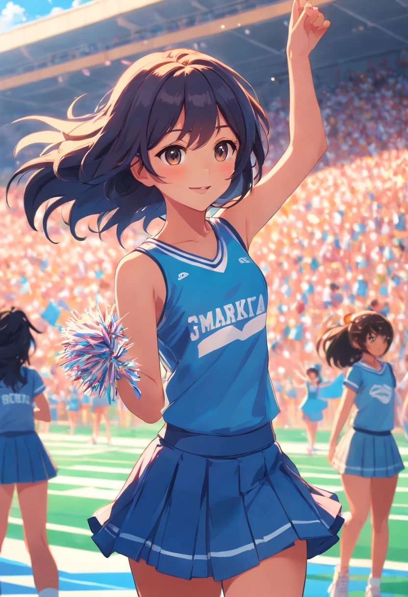 masculine girl on the school cheer team