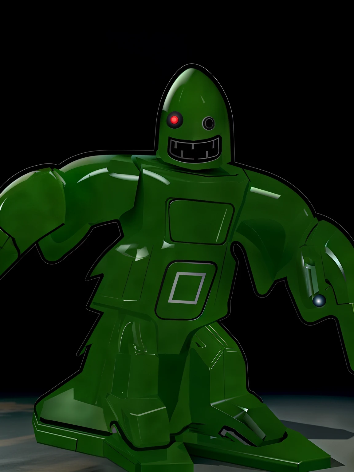 Green robot, android, HUMAN robot, duas pernas, two arms