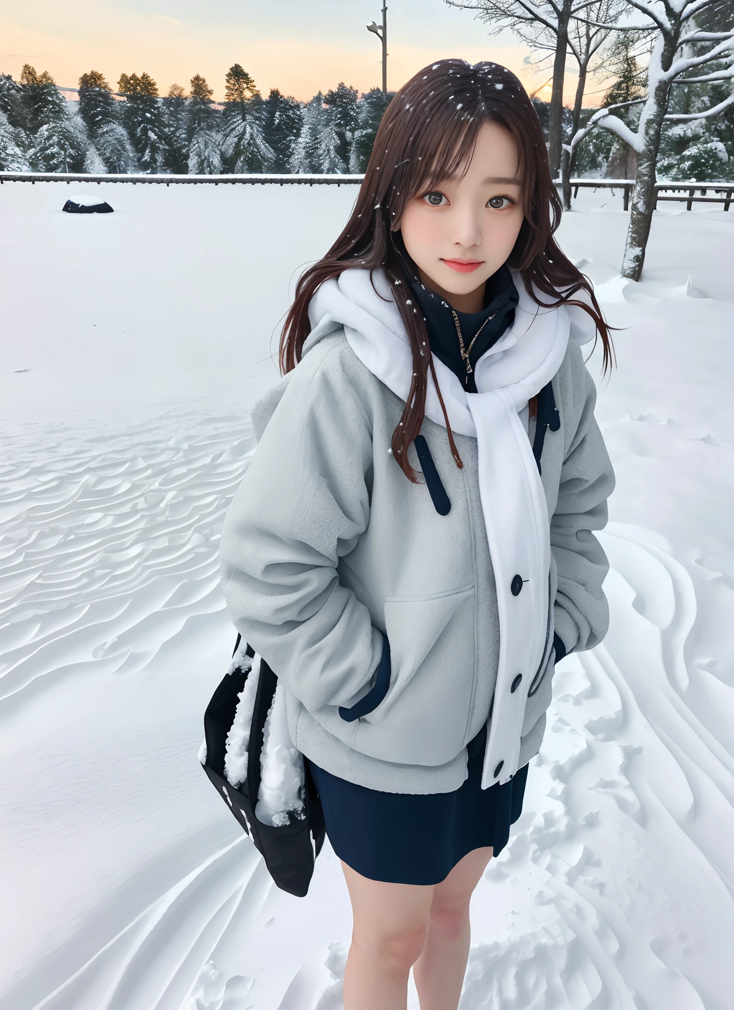 mackerel, Photo of a woman standing outside, Winters, (Snow:1.2), swim wears, (Detailed face), soft smiling, Detailed iris, Detailed eyes, Full body,
Film grain, Natural Skin Texture,