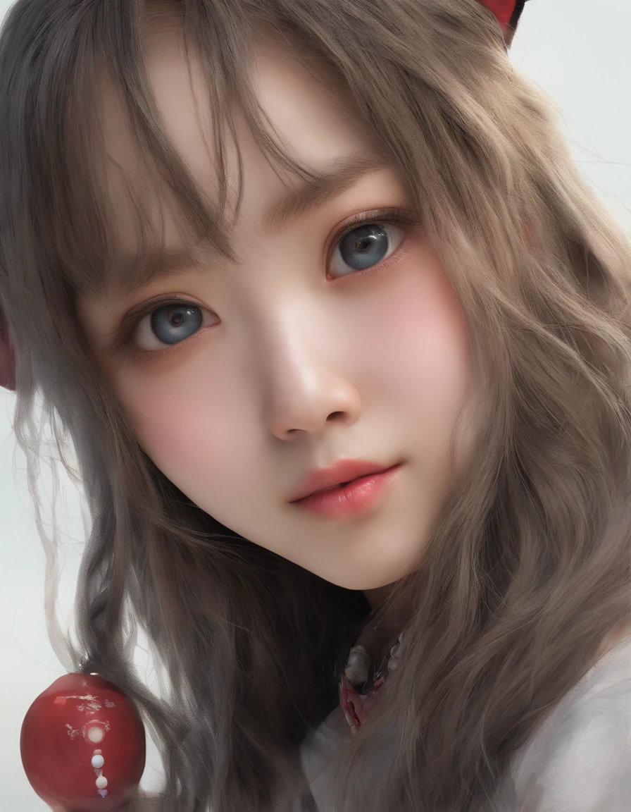 Korean girl, heart-shaped eyes, symbol-shaped pupils, grin, streaked hair, cat ears, anchor choker, Surrealism, panorama, masterpiece, textured skin