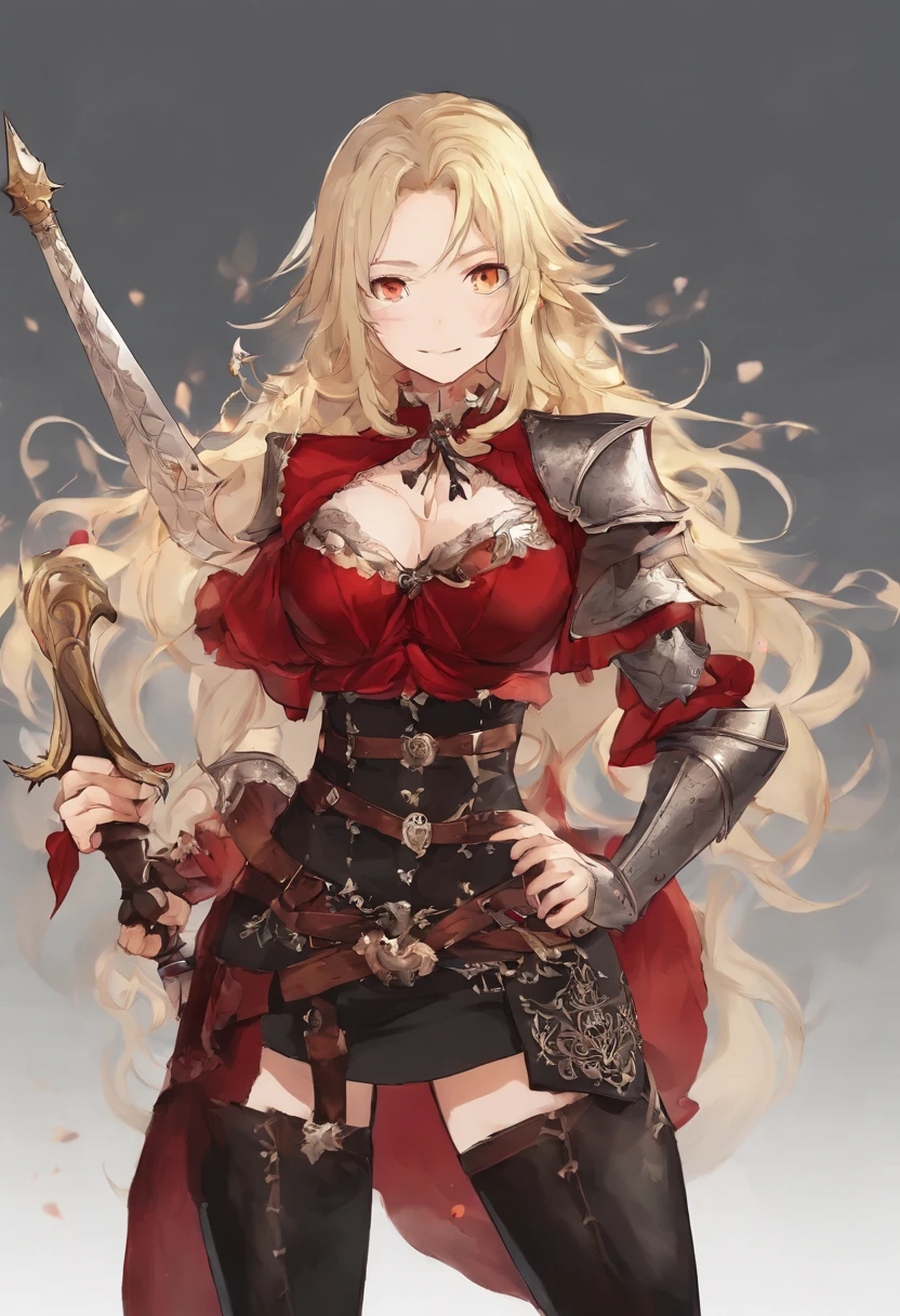 Faraway view,tmasterpiece,rich details,1girll, solo person,Blonde hair,long whitr hair,Red eyes,Royal sister face,mature,Adult females are plump,huge tit,Black armor,Heavy armor,Covered with pure black steel armor,The whole body shows only the face,shelmet,Armor,Reload armor,Lady Knight,Muscle woman,A giantess,large tall,Strong,looks down on a viewer,Whole body diagram,with a huge mouth open,Full body armor coverage,steel armor,unholy,Whole body diagram,Thick thighs,Exaggerated big ass,Long legs,Huge sword,Dark Armor,blood red colored sky,Black Castle Background,with her mouth open,Sword in hand,Heavy steel cuirass,Black and red armor,arma,holding enormous sword,Crimson sky,Black leather boots,Thick and huge armor,k hd,4K,ssmile,gentleness,Shark teeth,Black and red armor,A giant sword as tall as a human,plumw,huge tit,blood red colored sky