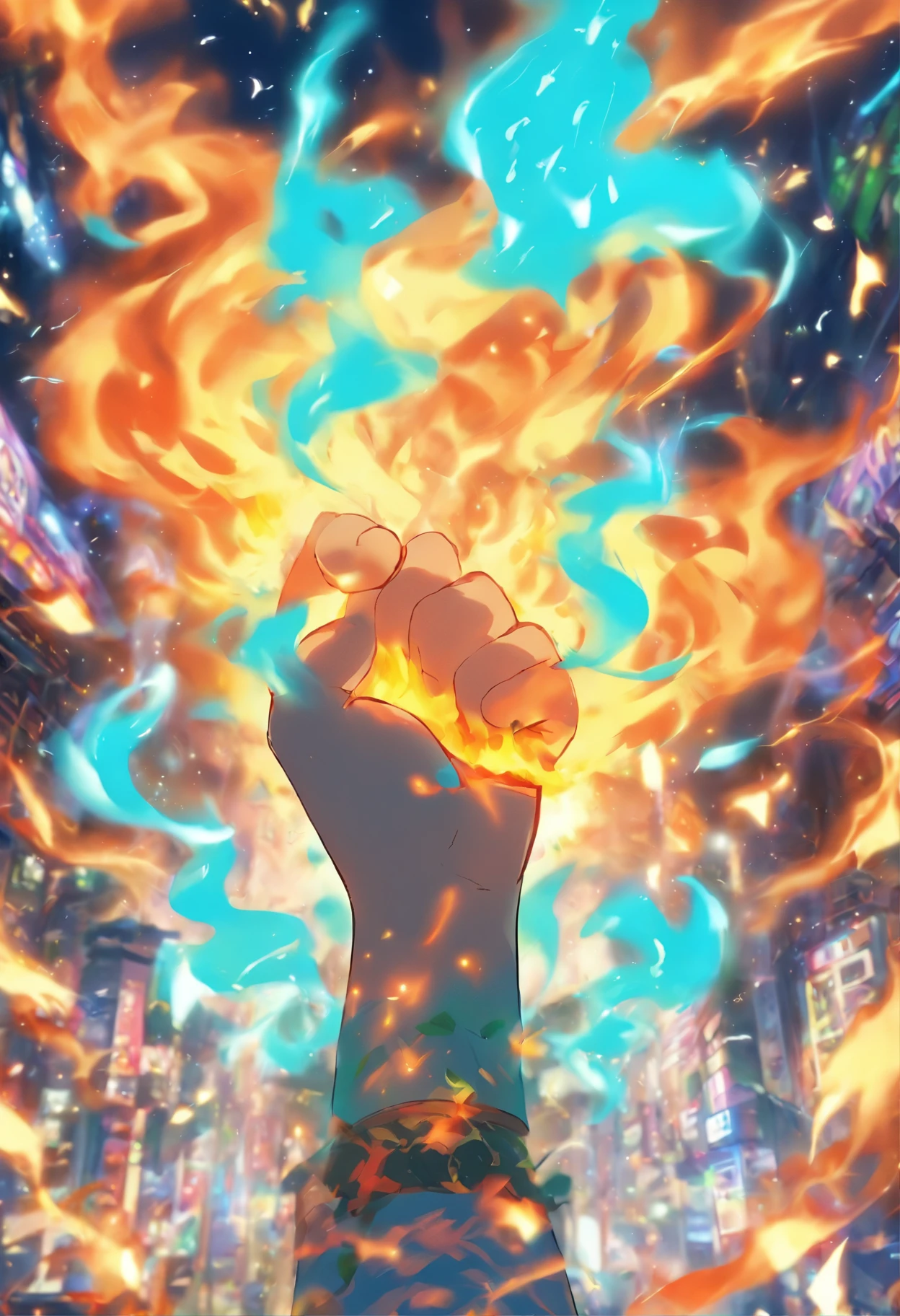With fire、Eau、grassy、Electric element cartoon arm Cover of the picture, game case, Case, Game art, collectible card art, full subject shown in photo,  designed for cozy aesthetics!, fire type, full art illustration, fluffy ebay product, full art, !!Highly detailed!!, Magical party style, highly detailed shot, background artwork