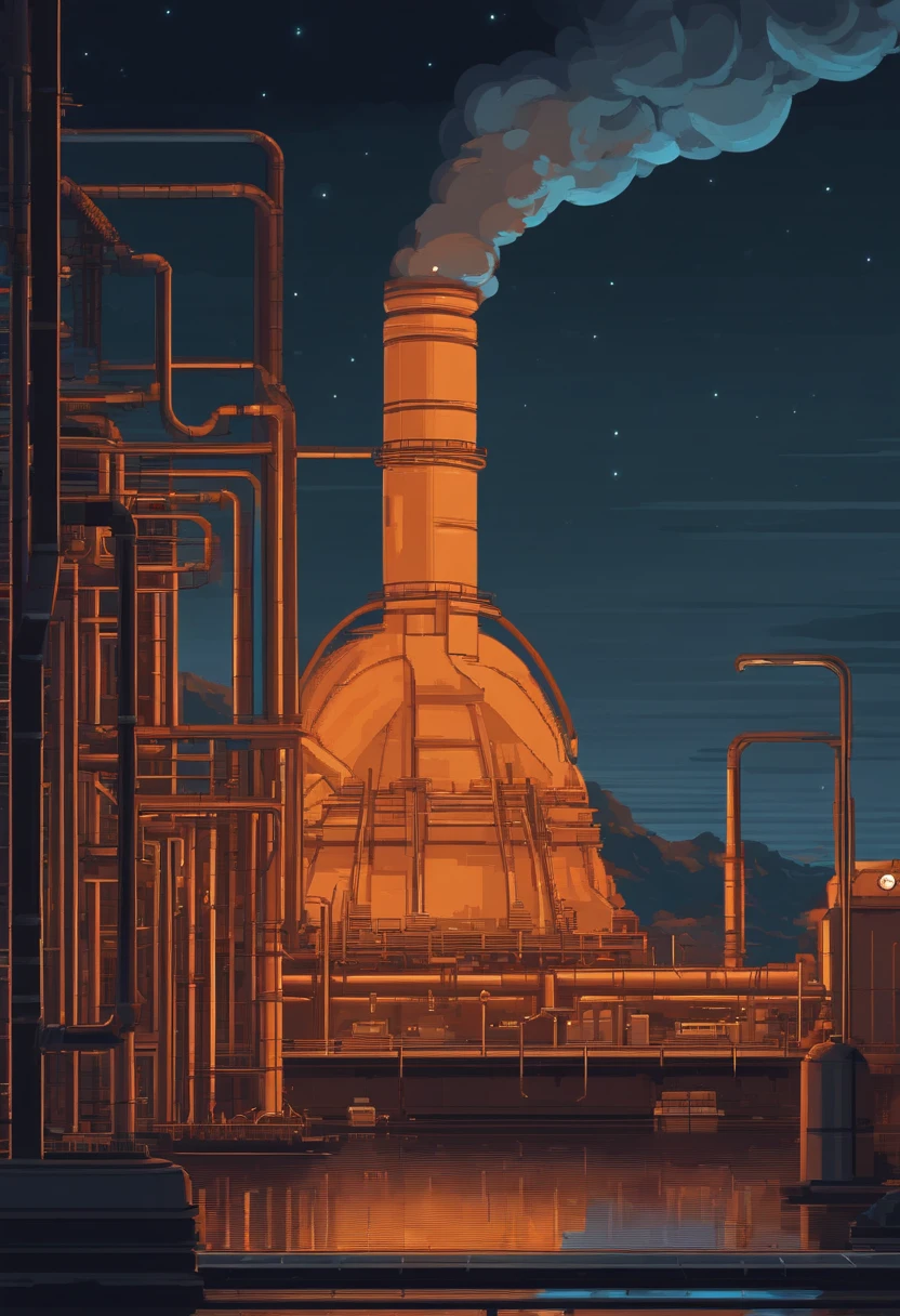 Pixel art of nuclear plant sewage in the dark, Spoiled night sky, beautiful detailed pixel art, detailed pixel art, lo-fi retro videogame, Pixel art concept, detailed pixel art, pixelart style, Pixel City, pixel art animation, high quality pixel art, the ocean, super detailed color lowpoly art,  #Pixelarte:3, # Pixelarte, #Pixelarte