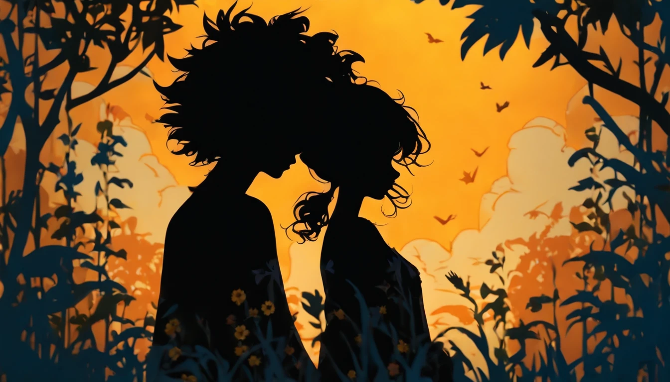 (Silhouette Art,cutouts:1.6) (((Paper cutting art,A world where only white exists:1.3) (Cowboy Shot),1 girl、Solo, (summer dress, profile:1.2),white, Clear and beautiful face,Romper (blue open sky、white clouds、Yellow sunflower) Textured glass background,World of Tarot Cards、summer feel