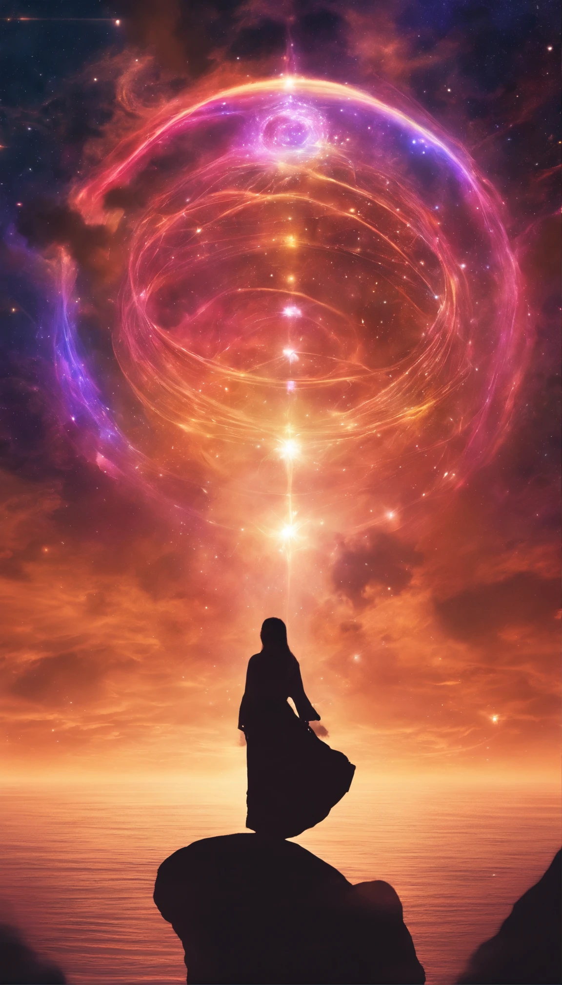 Multiple figures suspended in the sky,Magical Earth,Witness the magic of the earth,Show the future education scene, Virtual classrooms are available, Wisdom Mentor, and the potential for interstellar learning. 8K