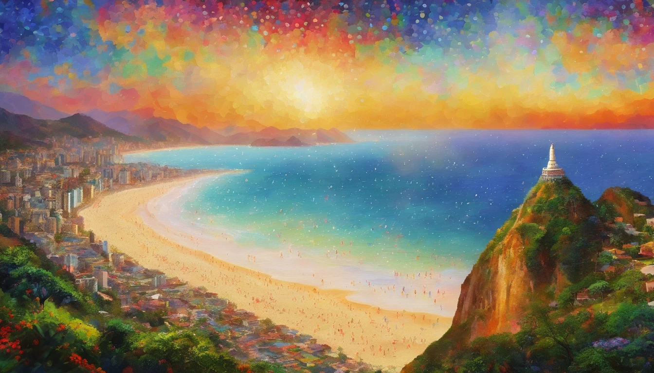 (best quality,4k,8k,highres,masterpiece:1.2),soft focus,bright gradient watercolor,dreamy,white background,girl,beaches,Copacabana Beach, Sugar Loaf, Corcovado"