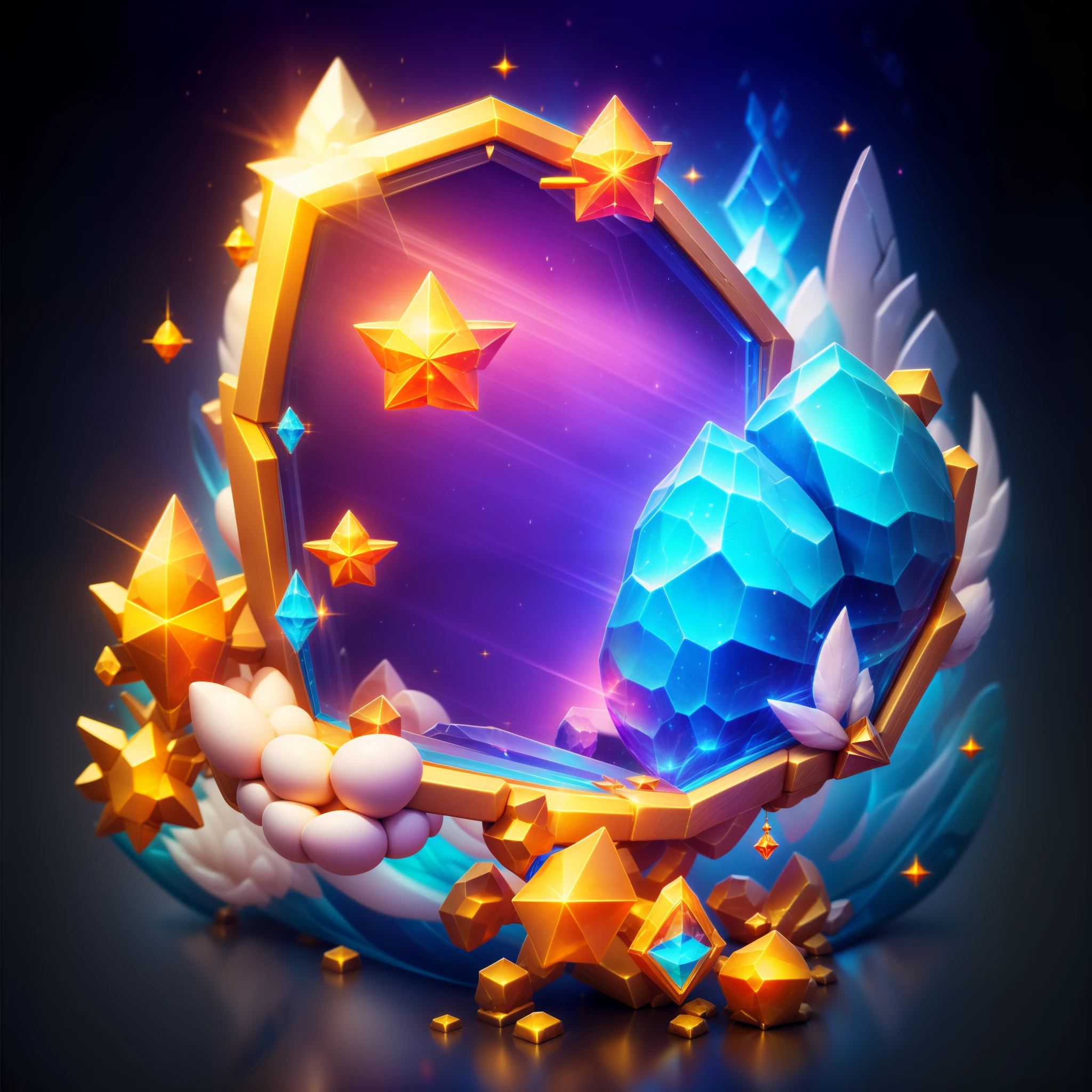 Close up of shoes and diamonds on colorful background, Glass shoes and pigeon feathers, Item Art, star guardians, 3 d icon for mobile game, Magic artifacts, Heartstone Original Art Style, magical items, star guardian inspired, Shiny Gem, maplestory mouse, Shiny gemstones, ornate gem in pommel, angelic halo, shiny armor