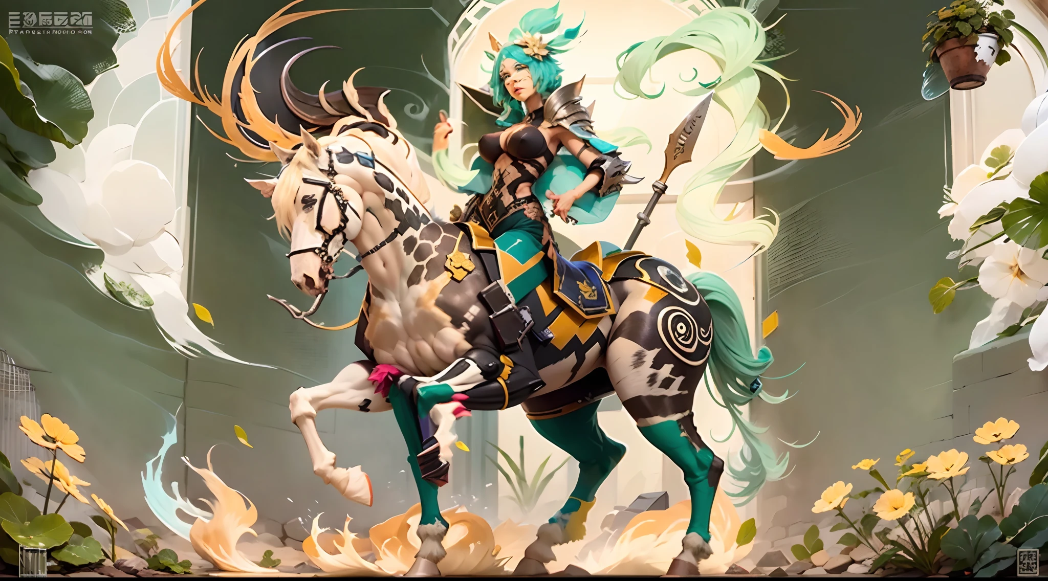 In the beautiful illustration of this super-grand scene,The ultra-distant lens shows us(Over eight separate and distinctive centaur characters:9.9),They all have their own characteristics,Vivid and interesting。Radiant from the heavens(Angelic centaurs:6.6),To nightmarish is(Centaurs surrounded by flames:6.6)、And then to the wind dancing in the air(Fairy centaurs:6.6)、And thunder and lightning surrounding(One-horned centaur:6.6),and shining metallic ones(Mechanical style centaur:6.6)、And then(A centaur with colorful dragon scales covering the whole body:6.6)The power is powerful、Elegant and agile(Elf centaur's slenderness:6.6)Gracefully wears a flower crown、Enchanting and charming(Tiflin centaurs:6.6)、Have the indescribable(Raised sexy:6.6)'s(Succubus centaurs:6.6)。Each character has their own unique charms and abilities。The illustration uses advanced artistic techniques and tools,(Use nesting、woven、stitching、ssee-through、arrange、grouping、Storyboards and other methods,Divide the scene into sections by geometric arrangement:9.9),Each section corresponds to a centaur character,This makes more efficient use of space。Through Midjourney's advanced brush tools、Color palette、Material packs and model packs、Texture tools,For each centaur, beautiful props are designed to increase racial characteristics、Clothing and physical features,(Enhances the character's personality and visual appeal:2.5),The scenery in the illustrations is stunning,There are changing skies、rainbowing、extreme light、Stars and Moon。Incorporating iconic landmarks such as Mount Everest,and fireworks、tranquil lake、Natural and urban elements of waves and neon lights,Creates a magical atmosphere,The centaurs display their unique abilities and equipment in a variety of environments,This is true even in extreme alien landscapes。(Use Midjourney's tools、Material packs、Texture tools、The color palette makes depicting details vivid and realistic:9.9),From complex hairstyles and as well as different racial traits、Body、Ap
