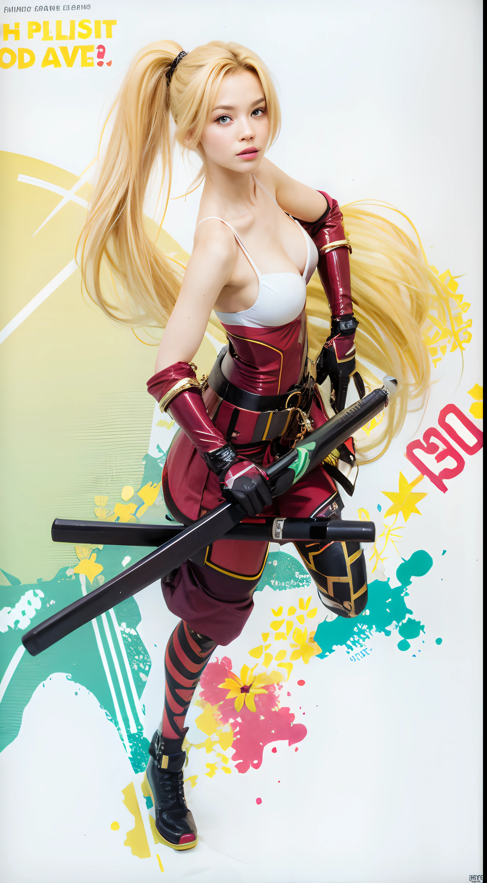A young lady, blonde, ponytail