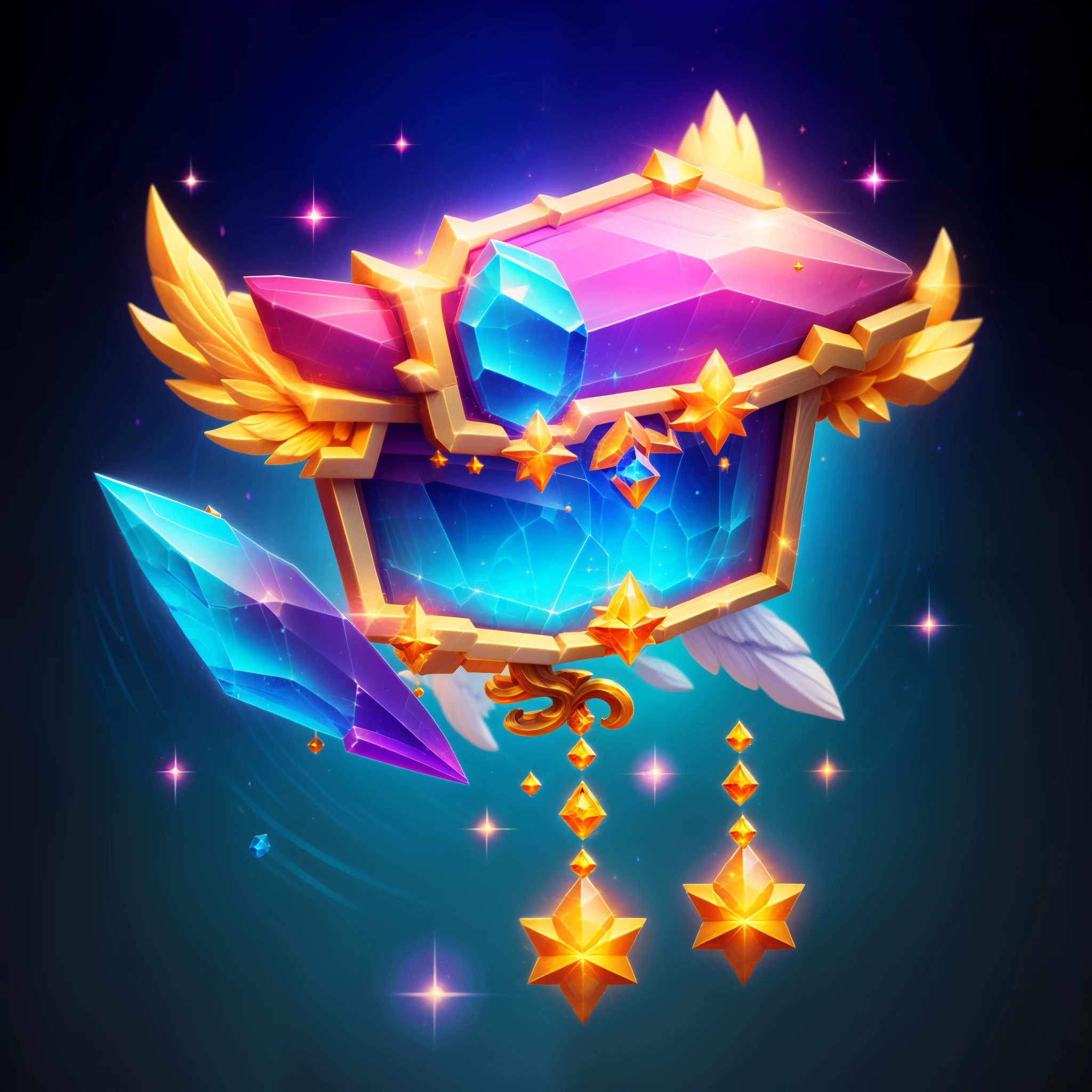 Close up of shoes and diamonds on colorful background, Glass shoes and pigeon feathers, Item Art, star guardians, 3 d icon for mobile game, Magic artifacts, Heartstone Original Art Style, magical items, star guardian inspired, Shiny Gem, maplestory mouse, Shiny gemstones, ornate gem in pommel, angelic halo, shiny armor