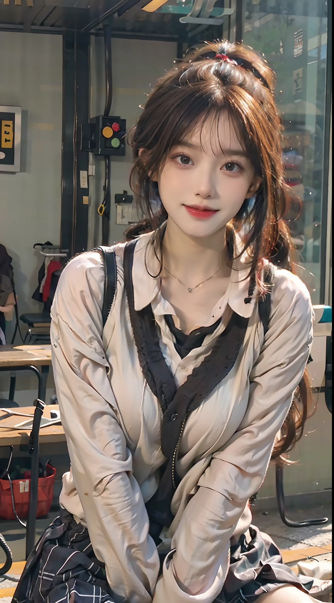 1 beautiful young girl, Super beautiful detail face, (Beautiful breasts:1.3), (Slender body:1.2), (Open-chest school uniform:1.3), double tails, pubick hair, Carmelto details, Classroom, (Fine face:1.2), conceptual art, High quality, Realistic, Extremely detailed CG unified 8K wallpaper, The is very detailed, High-definition RAW color photo, professional photoshooting, Realistic portrait, Cinematic light, Beautiful detailed, Super detail, High details, Sexy art, Open your legs,