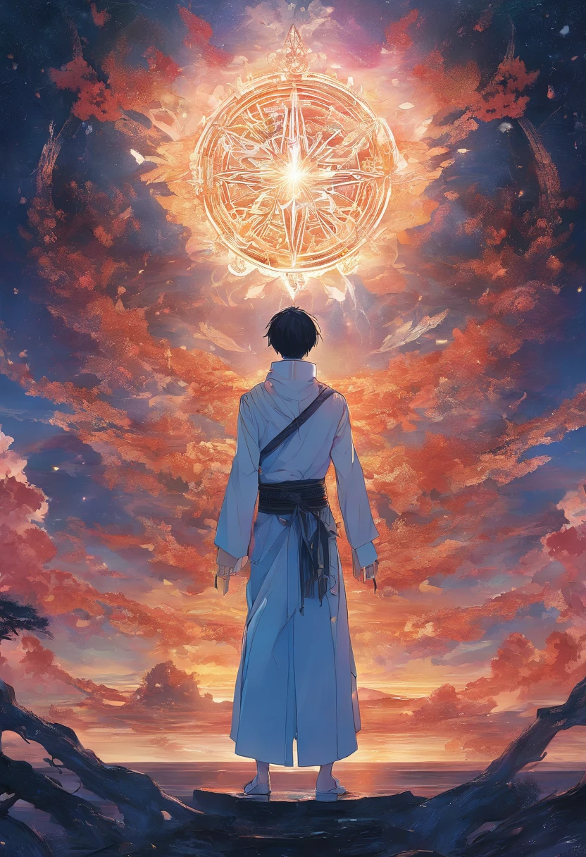 death,blood,night, dark, (Fantasy),Infinite,deep blue sky,The abyss of knowledge,knowledge,((masterpiece)), (((best quality))),((beautiful detailed eyes)),(eyelash),Monster,(1 boy),black hair,wavy hair,abyss eyes,Shiny skin,oil,(bird body,feather),Wearing Rags of cloth, Tzeentch,elf,extremely detailed CG unity 8k wallpaper,masterpiece, ((ultra-detailed)), ((illustration)),colorful,wallpaper,energy,Unknown terror,arcane,Around the magic,magic surrounds,magic rod,book,pages flying all over the sky,Know it all,Predicting the Future,Know the past,Infinite wisdom,blue flame,Warlock,Magical Circle,Pentagram,incantation,mantra,Singing magic,