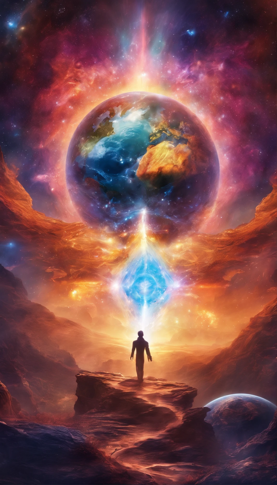 Earth energy collapses，Show the future education scene, Virtual classrooms are available, Wisdom Mentor, and the potential for interstellar learning. 8K