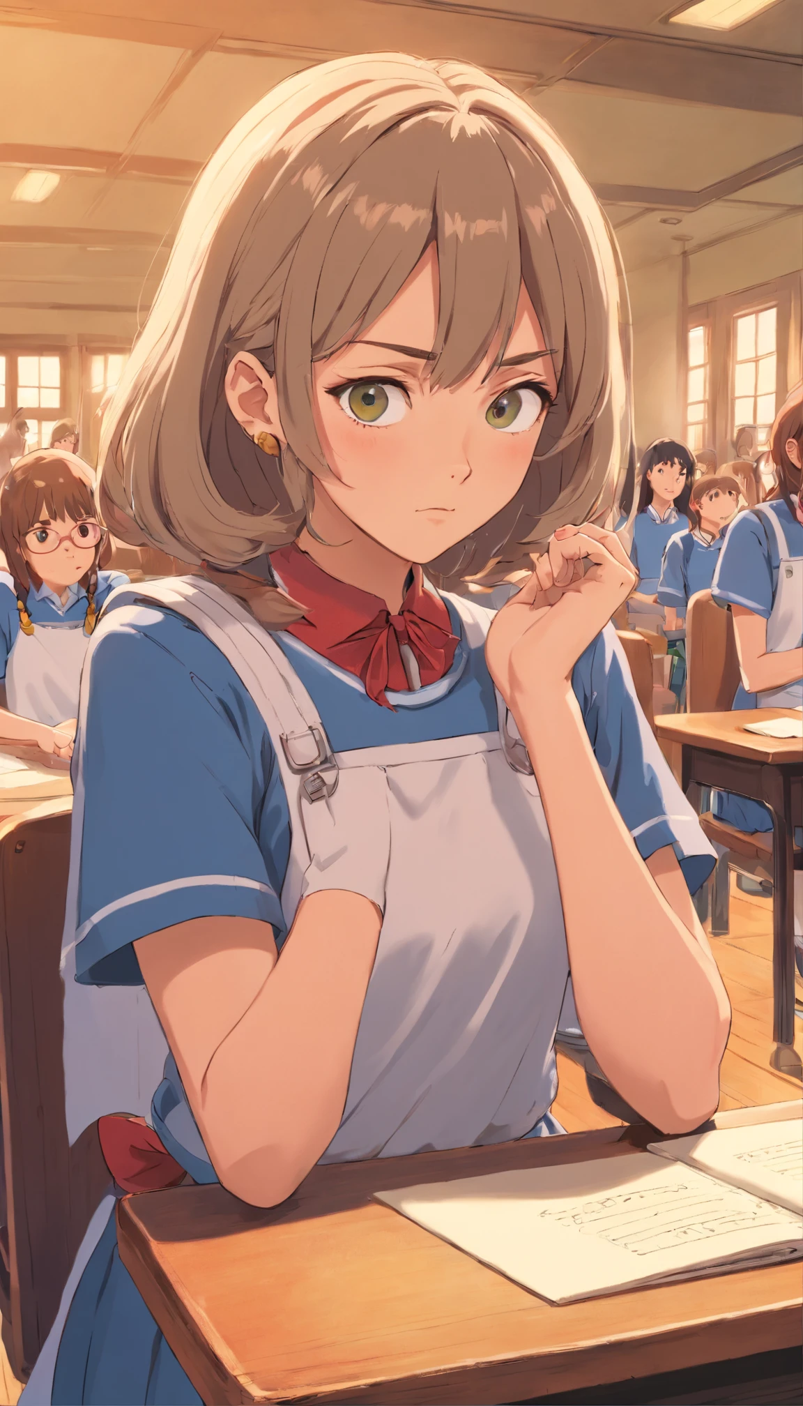 Looks of a mean girl in a school.