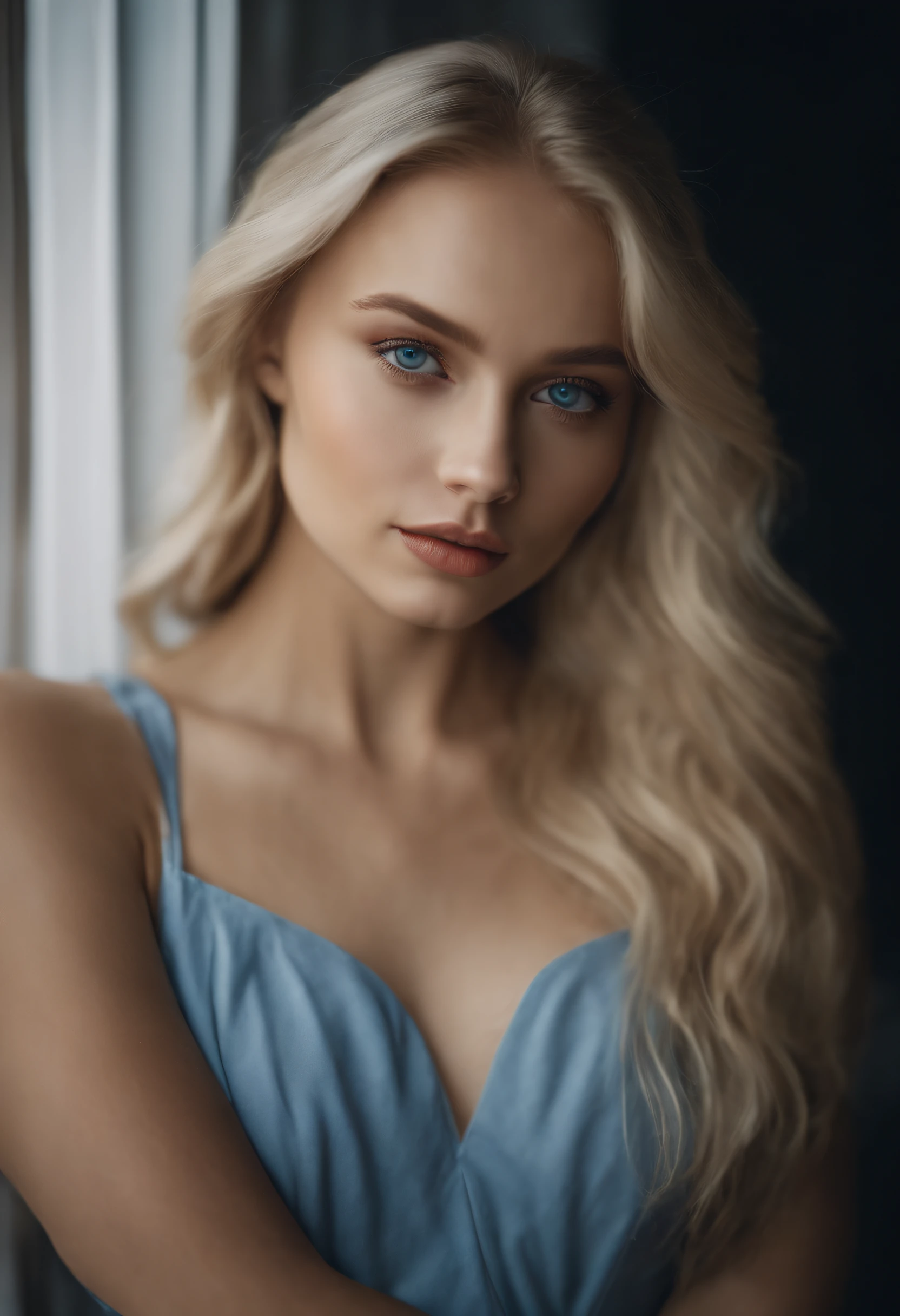 arafed woman fully , sexy girl with blue eyes, ultra realistic, meticulously detailed, portrait sophie mudd, blonde hair and large eyes, selfie of a young woman, bedroom eyes, violet myers, without makeup, natural makeup, looking directly at the camera, face with artgram, subtle makeup, stunning full body standing, in bathroom, large size bust, showing, no bra, no bottoms,stunning full body shot in a bedroom, medium to large breast, exposed breast, exposed bottoms, wearing nothing, showing, shaved bottom region,, fully. , naked body, atomically perfect breast, large breast, the most nsfw terms here