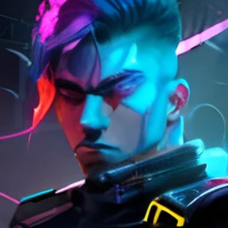 Change background cyberpunk handsome boy, realistic face, 8k ultra realistic,