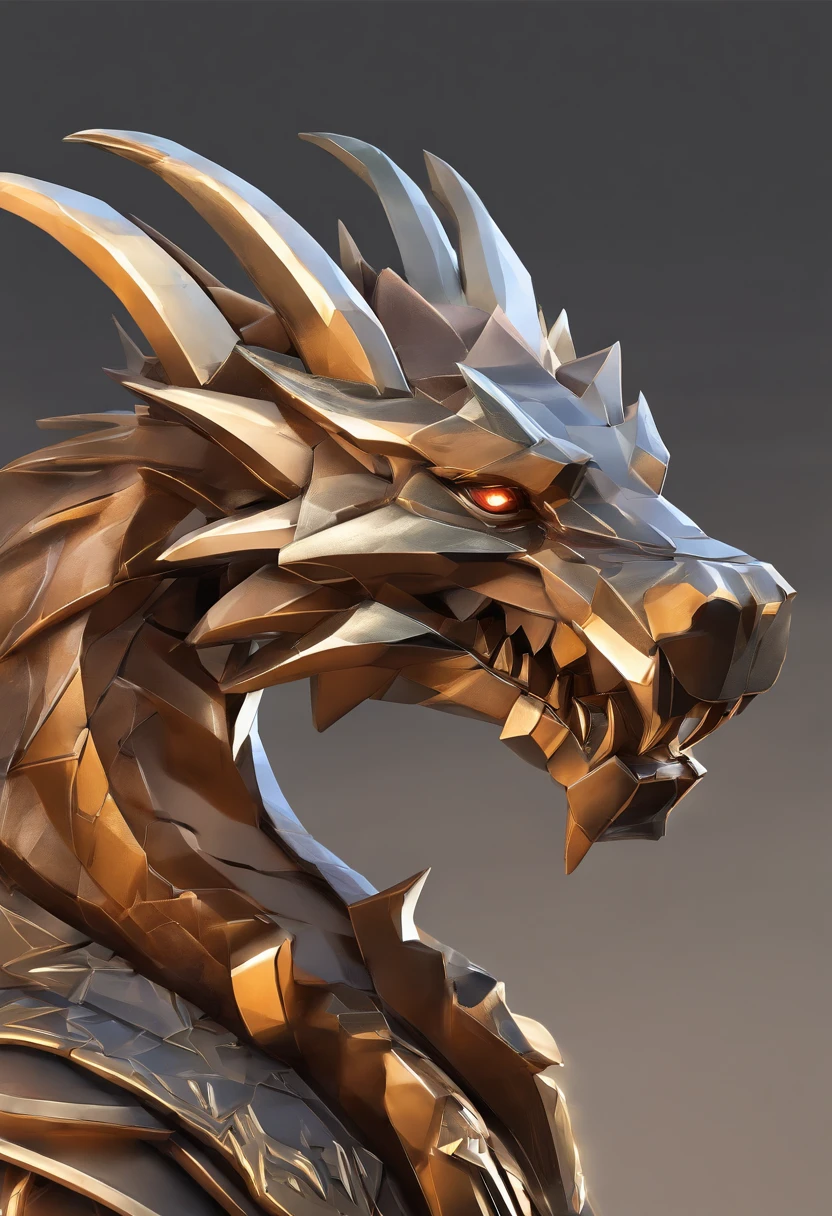 There is a statue of a Chinese dragon,Detailed skin texture,Fierce expression，angry look，marmoset toolbag rendered, Biological heads, marmoset toolbag rendered, marmoset render, zbrush 3 d render, zbrush render, creature bust, hyper-detailed fantasy character, rendered in zbrush, rendered with substance designer