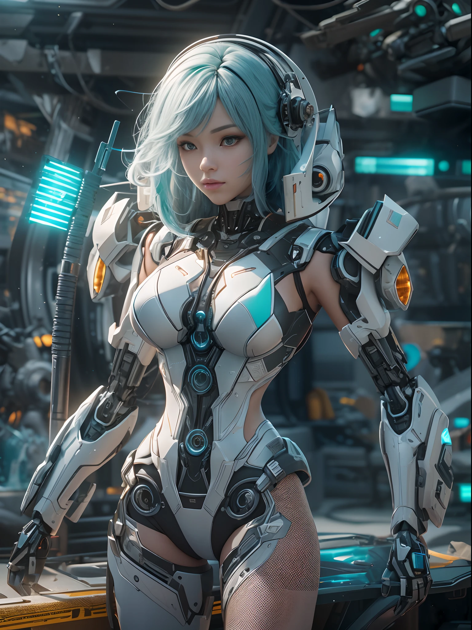 Mujer con un traje futurista de pie frente a un robot gigante, Cyberpunk anime chica mech, linda chica cyborg, girl in mecha cyber armor, Hermosa chica blanca cyborg, Arte digital cyberpunk anime, Chica androide perfecta, Oppai cyberpunk, Cyborg - Chica con cabello plateado, Chica femenina de anime cyberpunk, Hermosa chica cyborg, Perfecto anime cyborg mujer