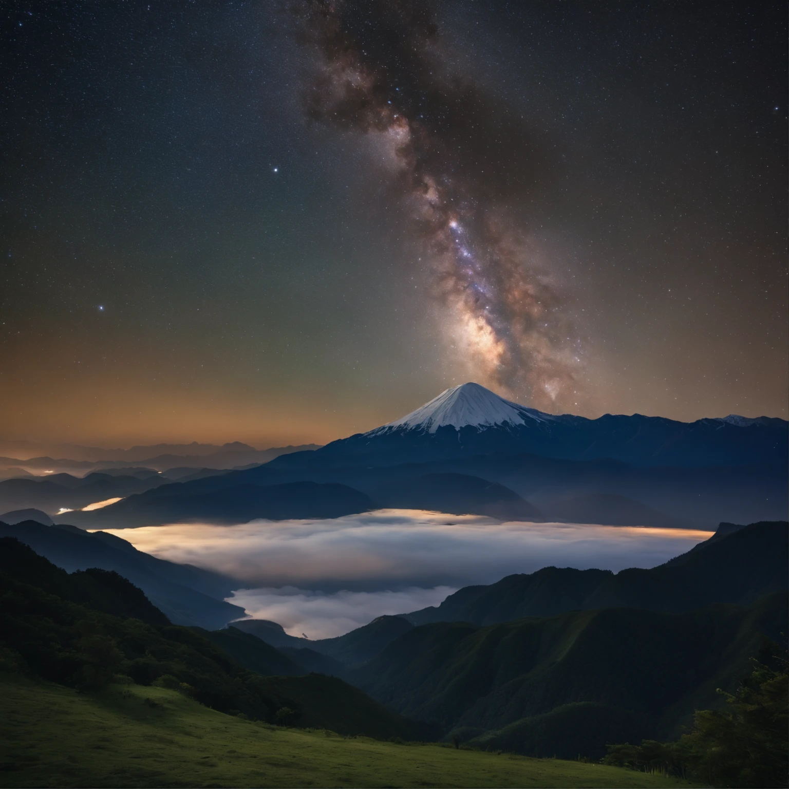 Master Parts、Superior Quality、superior image quality、The 8k quality、、Beautiful pictures of the starry sky、magnifica、Arched Milky Way、The Milky Way seen beyond the Northern Alps and Yarigatake in the Japan