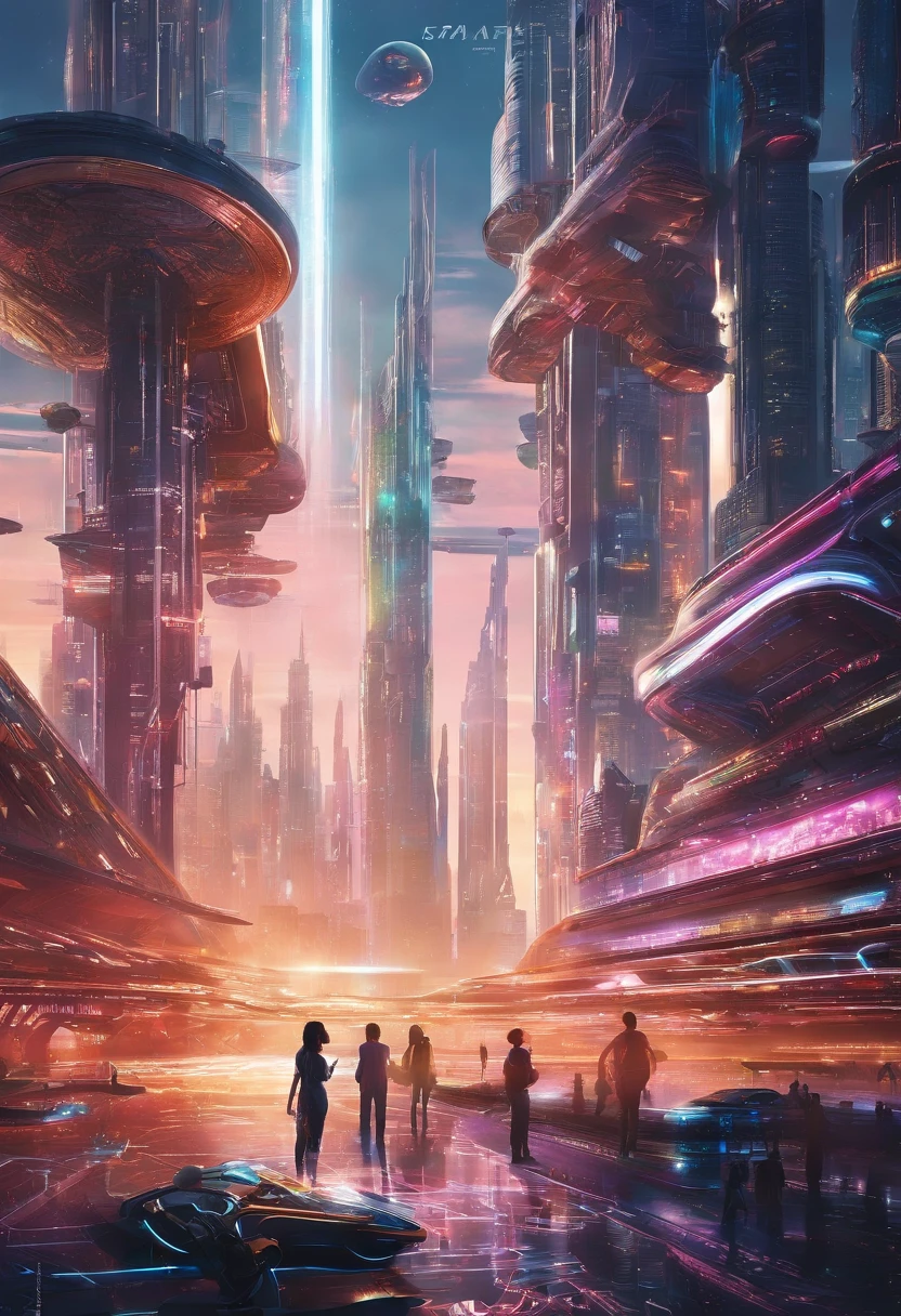 Create a captivating visual of a futuristic metropolis suspended in mid-air, featuring extraordinary architecture defined by sleek, towering buildings pulsating with vibrant neon lights and adorned with intricate digital displays. The entire city should hover gracefully above the ground, embodying a sense of technological marvel and urban sophistication, offering a glimpse into an advanced society of the future."